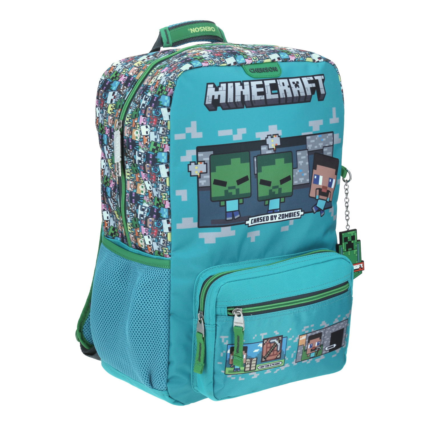 Mochila Escolar Grande Chenson Primaria Minecraft Zombie MC65606-9 Graviola