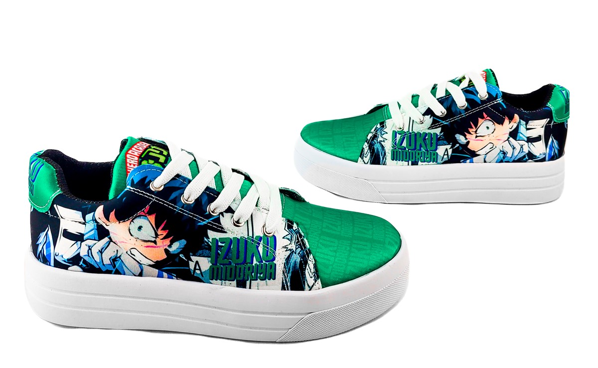 Tenis Izuku Midoriya My Hero Academia Anime 445-2-vi Verde.