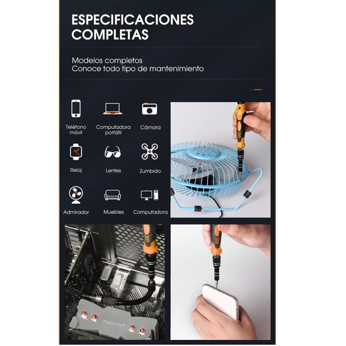 Kit 170 Destornilladores Puntas Magnéticas Repara Pc Celular