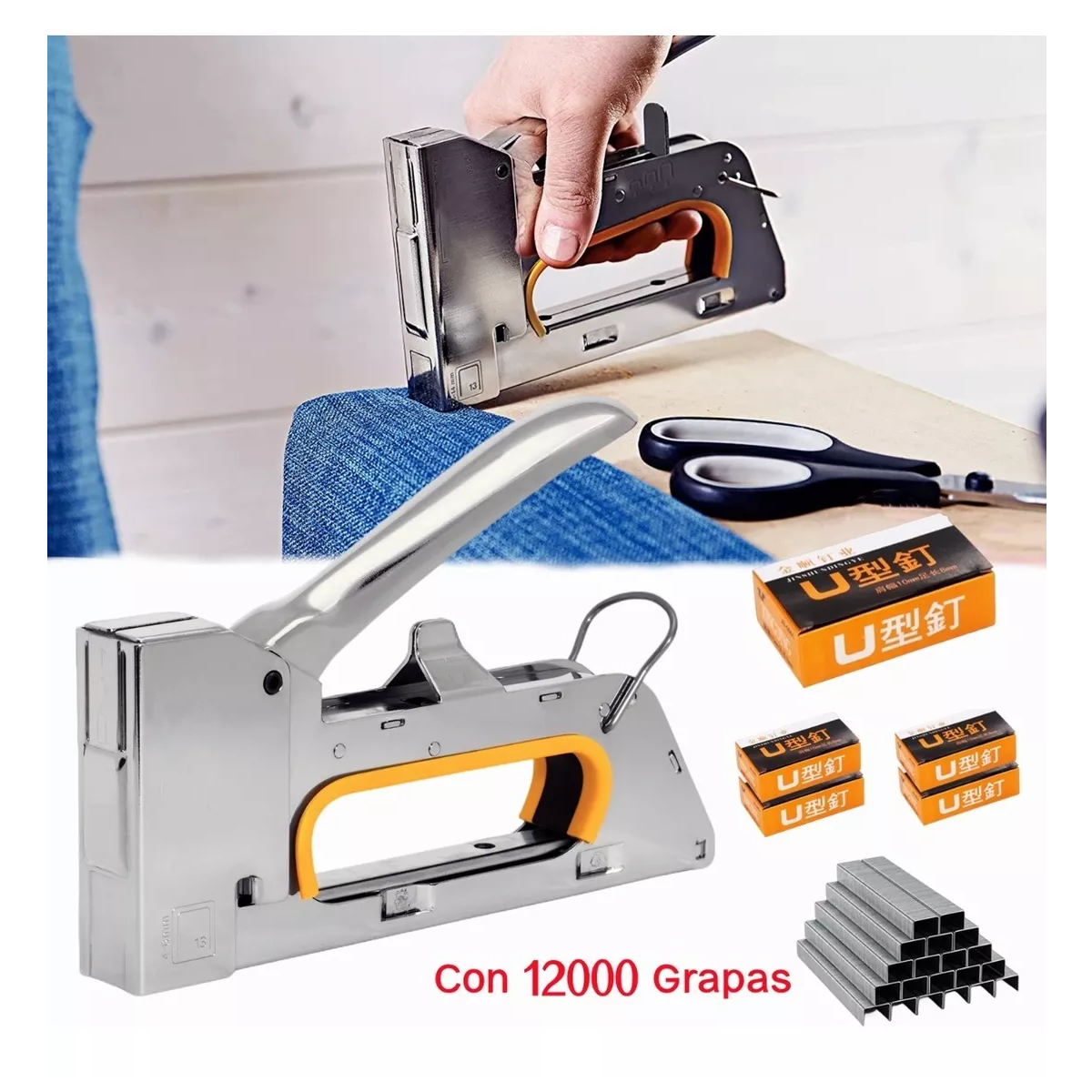 Engrapadora Tipo Pistola Para Tapiceria Con 12000 Grapas