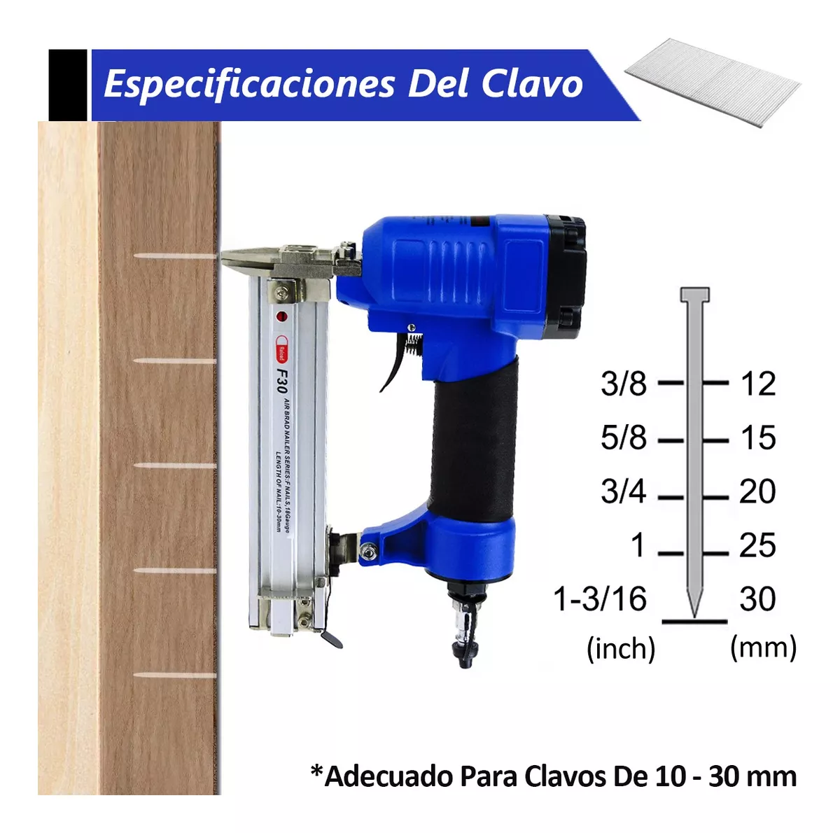 Clavadora Pistola Neumática Clavos Cal 18 De Aire