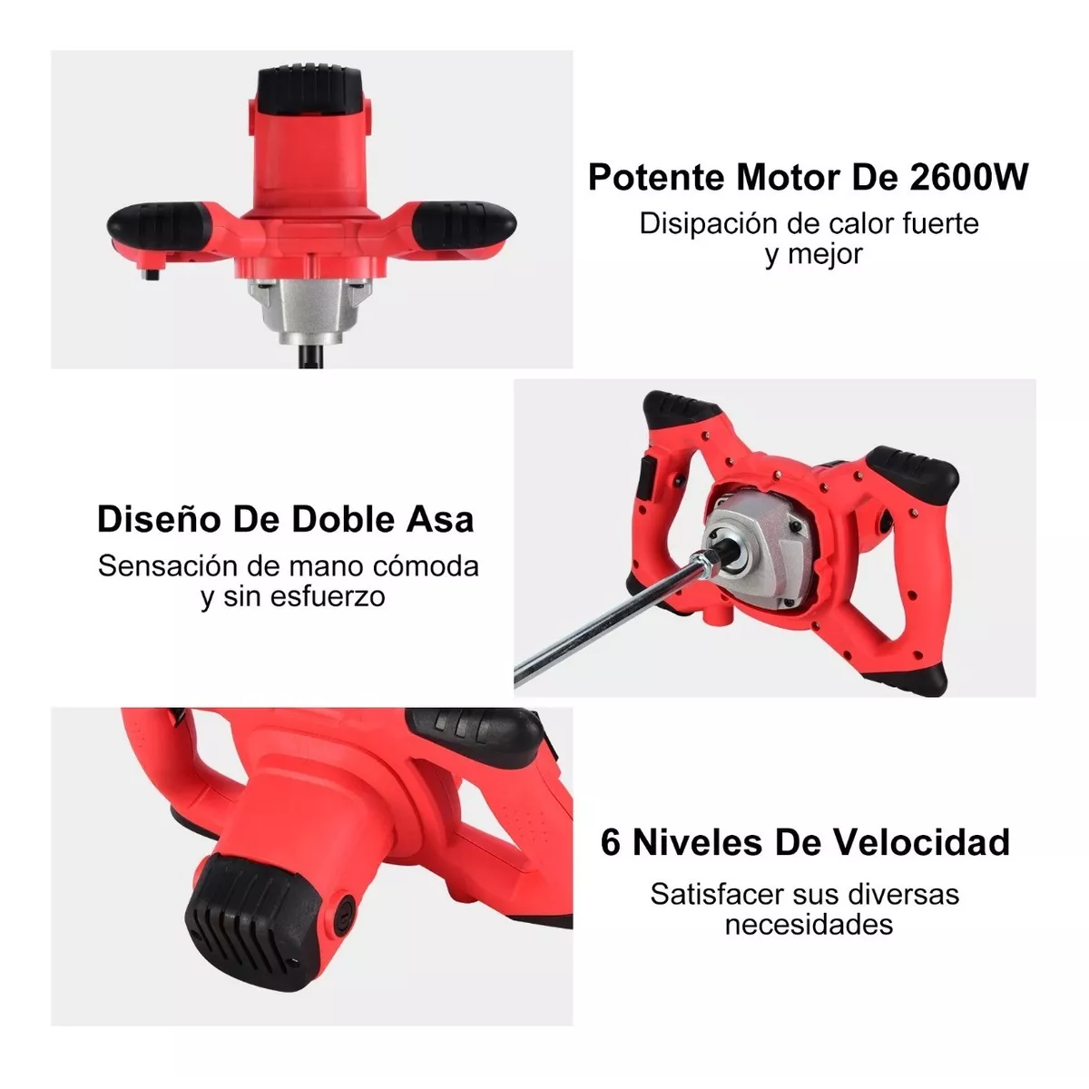 Mezclador De Cemento Eléctrico De 2600w, 110v Ca
