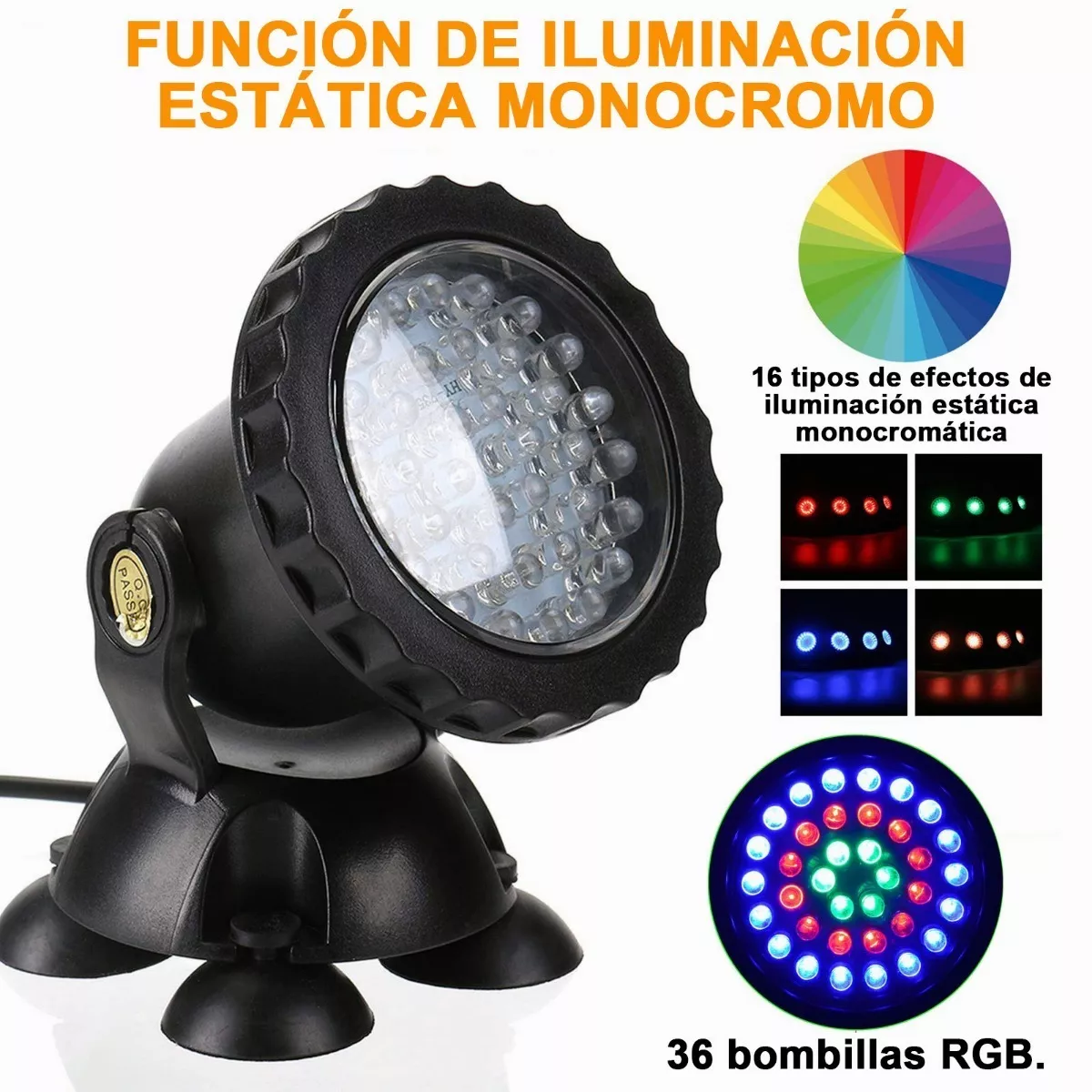 Lampara Para Alberca,luz Led Para Piscina Rgb Sumergible