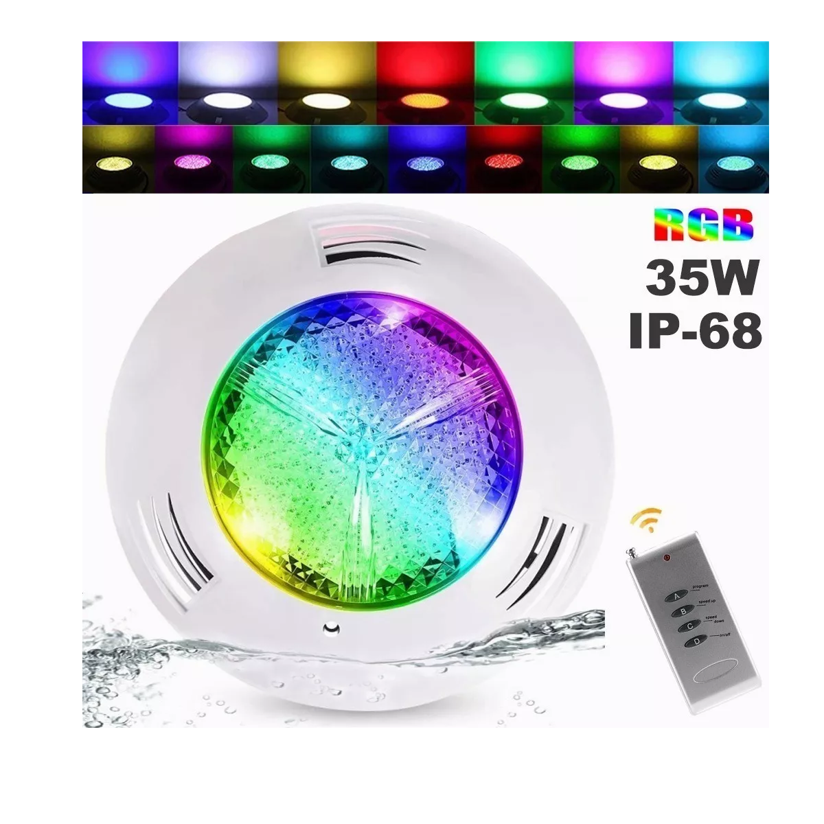 Luces Para Alberca 36w Lámpara Iluminación De Jardín Led Rgb