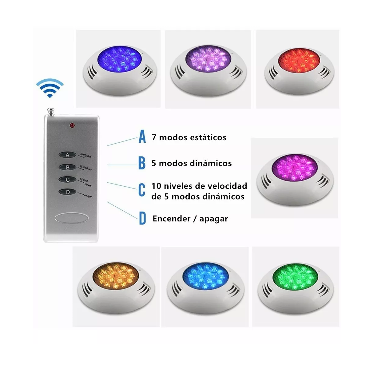 Luces Para Alberca 36w Lámpara Iluminación De Jardín Led Rgb