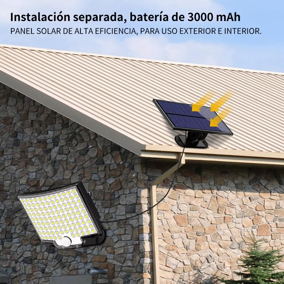Lámpara Solar 106 Led De Pared Exteriores Sensor Luz 4 Modos