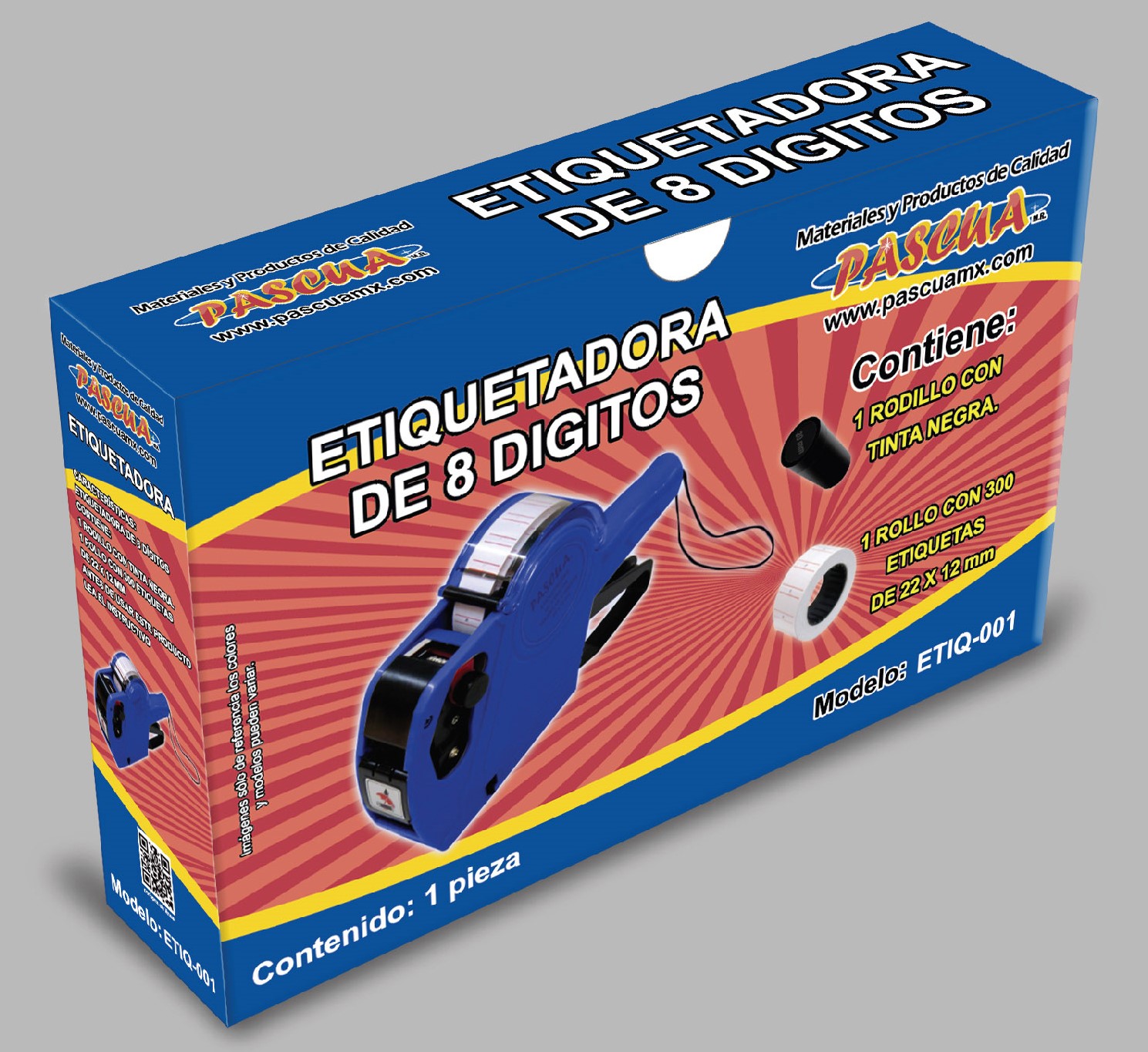 Etiquetadora Marca Precios, Fecha y Lote Manual de 8 Dígitos, Pistola de Etiquetado de Precios para el Hogar Supermercado Oficina Y Tienda,etc.