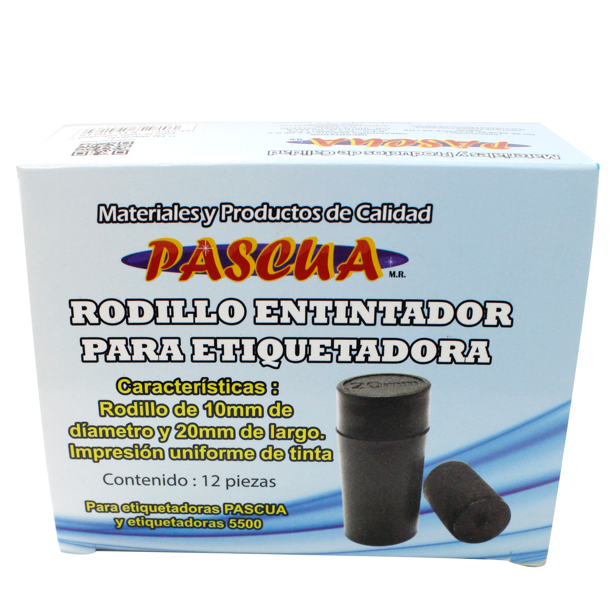 12 Rodillos Entinatador para etiquetadora de 20 mm de Recambio de Tinta, Recarga de Etiquetas de Rodillo de Tinta