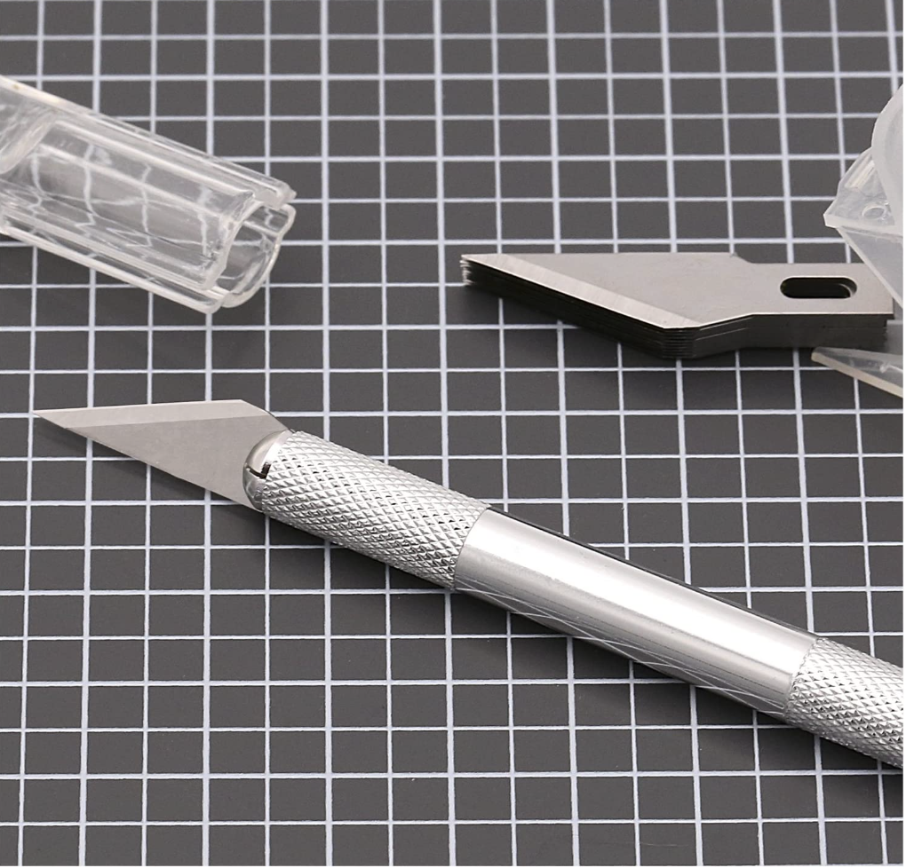Exacto Metalico,Cutter Escalpelo Professional de gran precisión con recambio de 5 cuchillas para manualidades DIY y trabajos