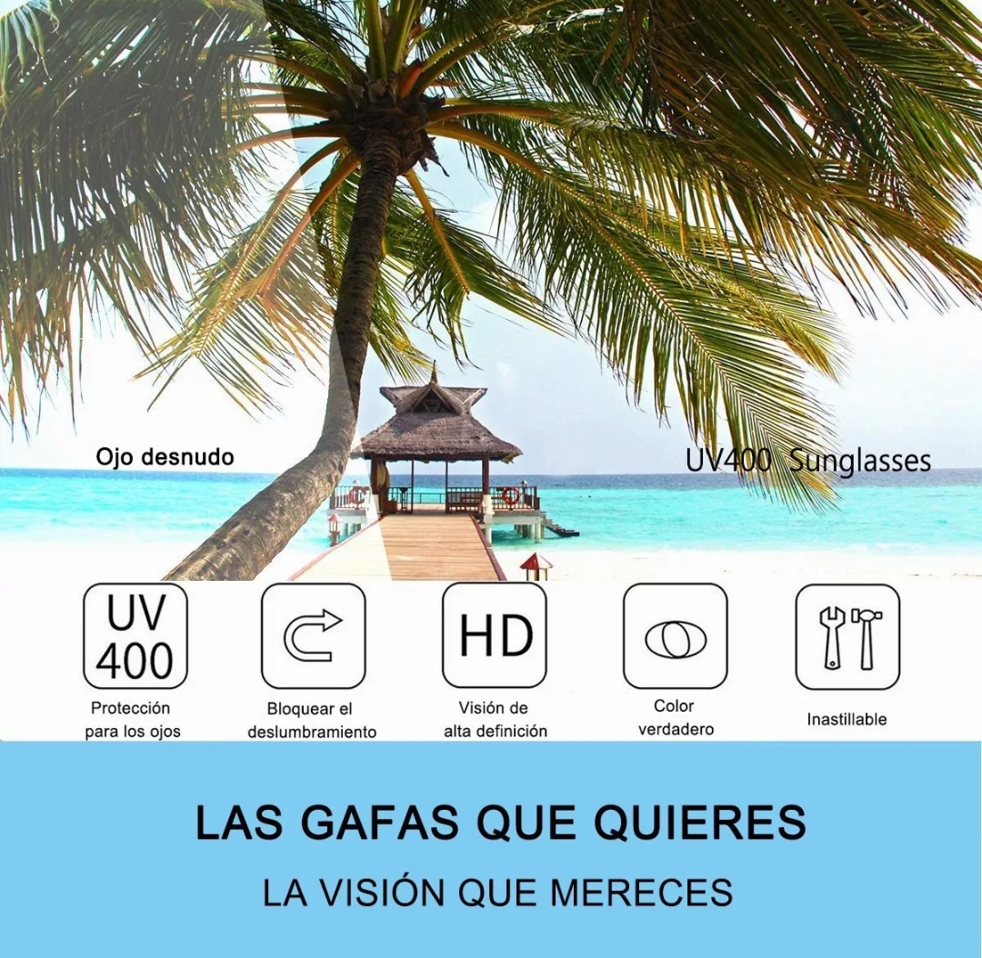 Gafas De Sol Rectangulares Estilo Retro 3 piezas 