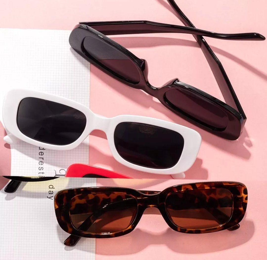 Gafas De Sol Rectangulares Estilo Retro 3 piezas 