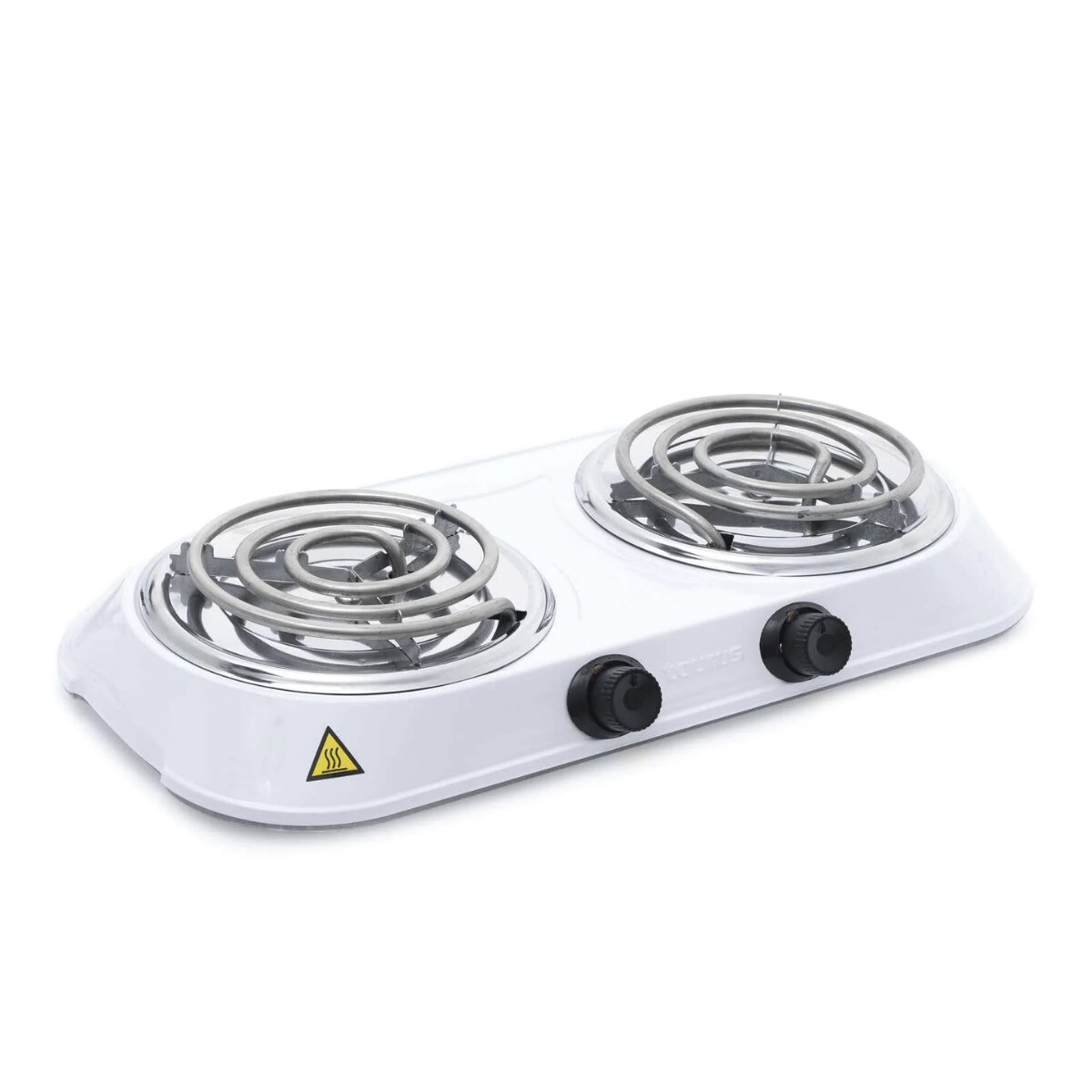 PARRILLA ELECTRICA DOBLE QUEMADOR EN ESPIRAL BLANCA TAURUS