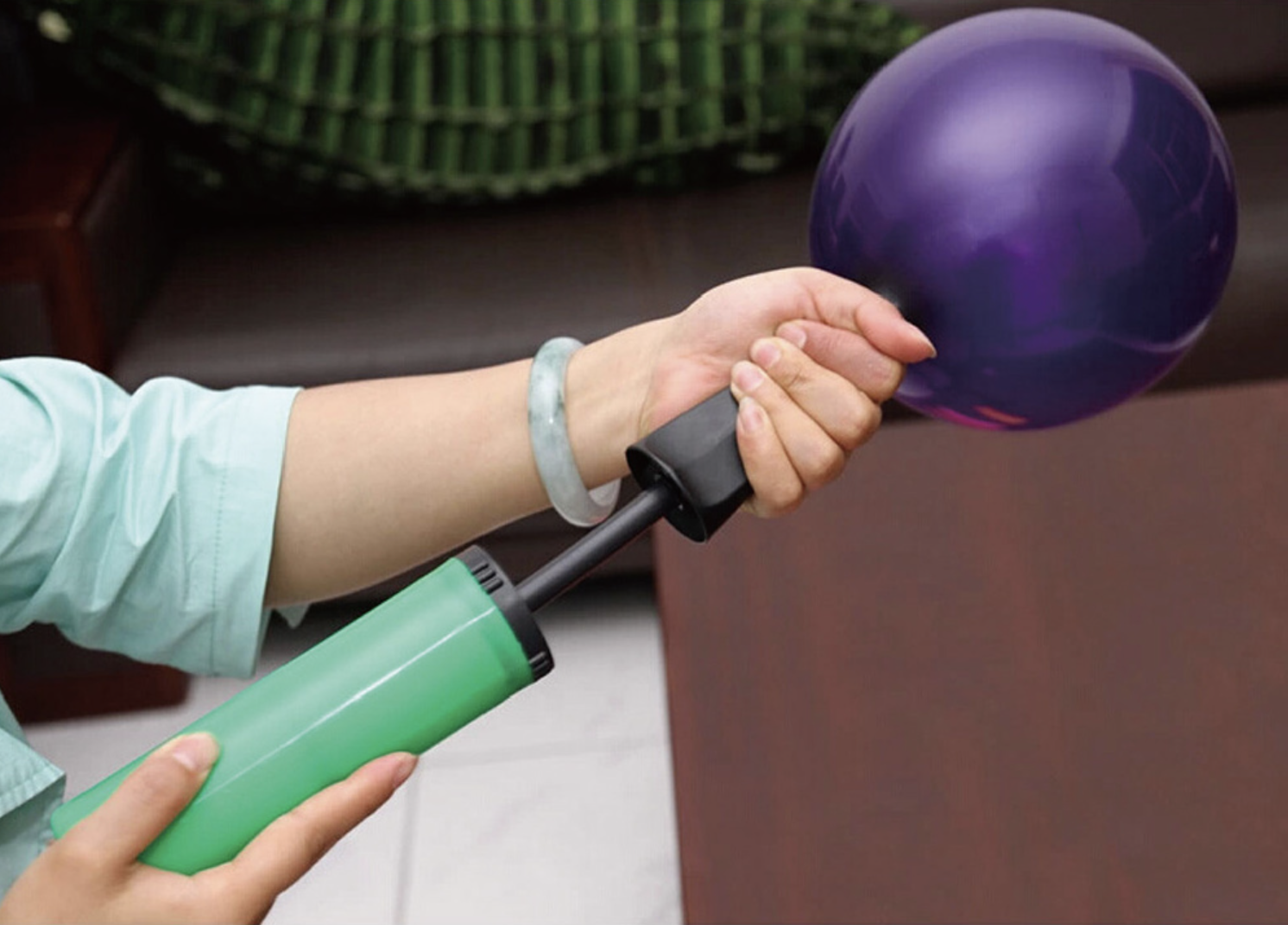 Inflador Hinchador Globos de Forma Manual, Bomba de Aire a Mano para Globos para Decoración de Bodas, Fiestas, Cumpleaños y Eventos Festivo