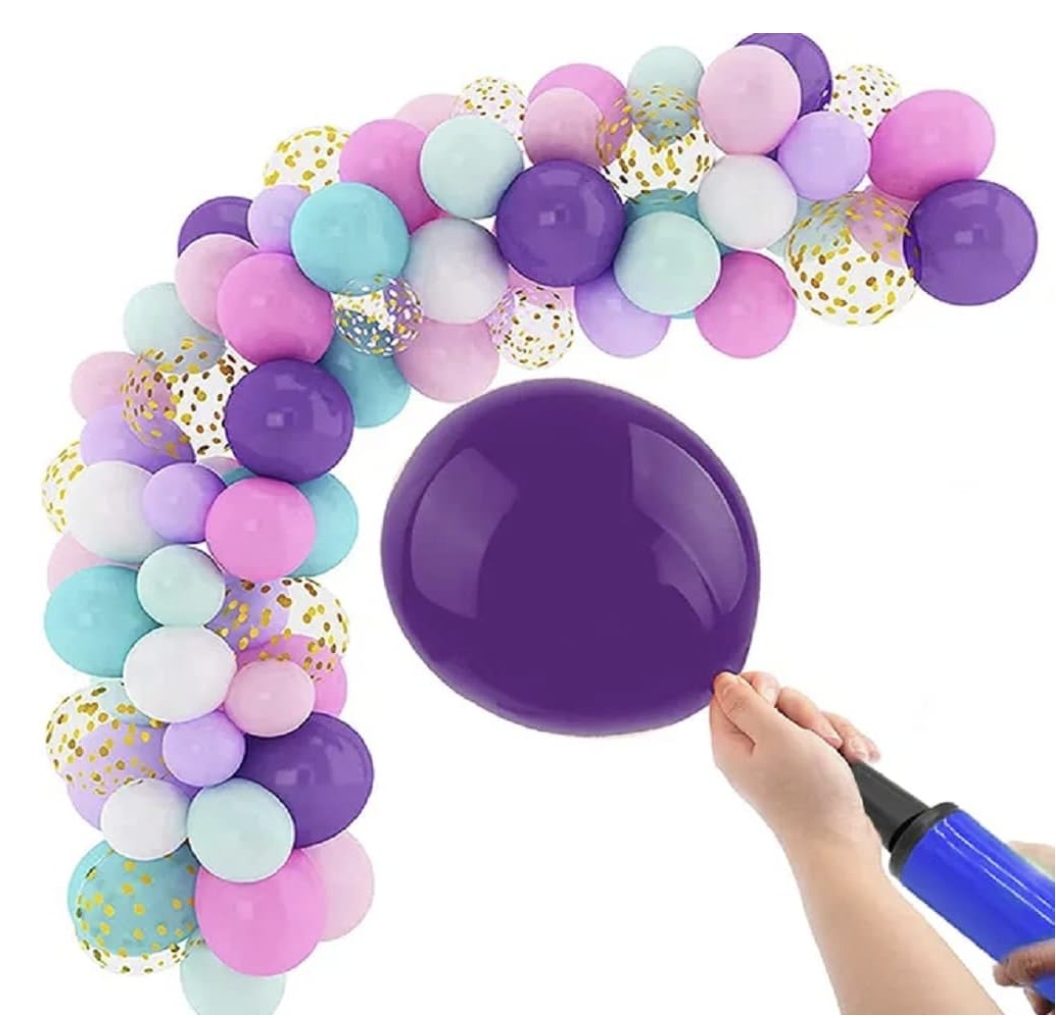 Inflador Hinchador Globos de Forma Manual, Bomba de Aire a Mano para Globos para Decoración de Bodas, Fiestas, Cumpleaños y Eventos Festivo