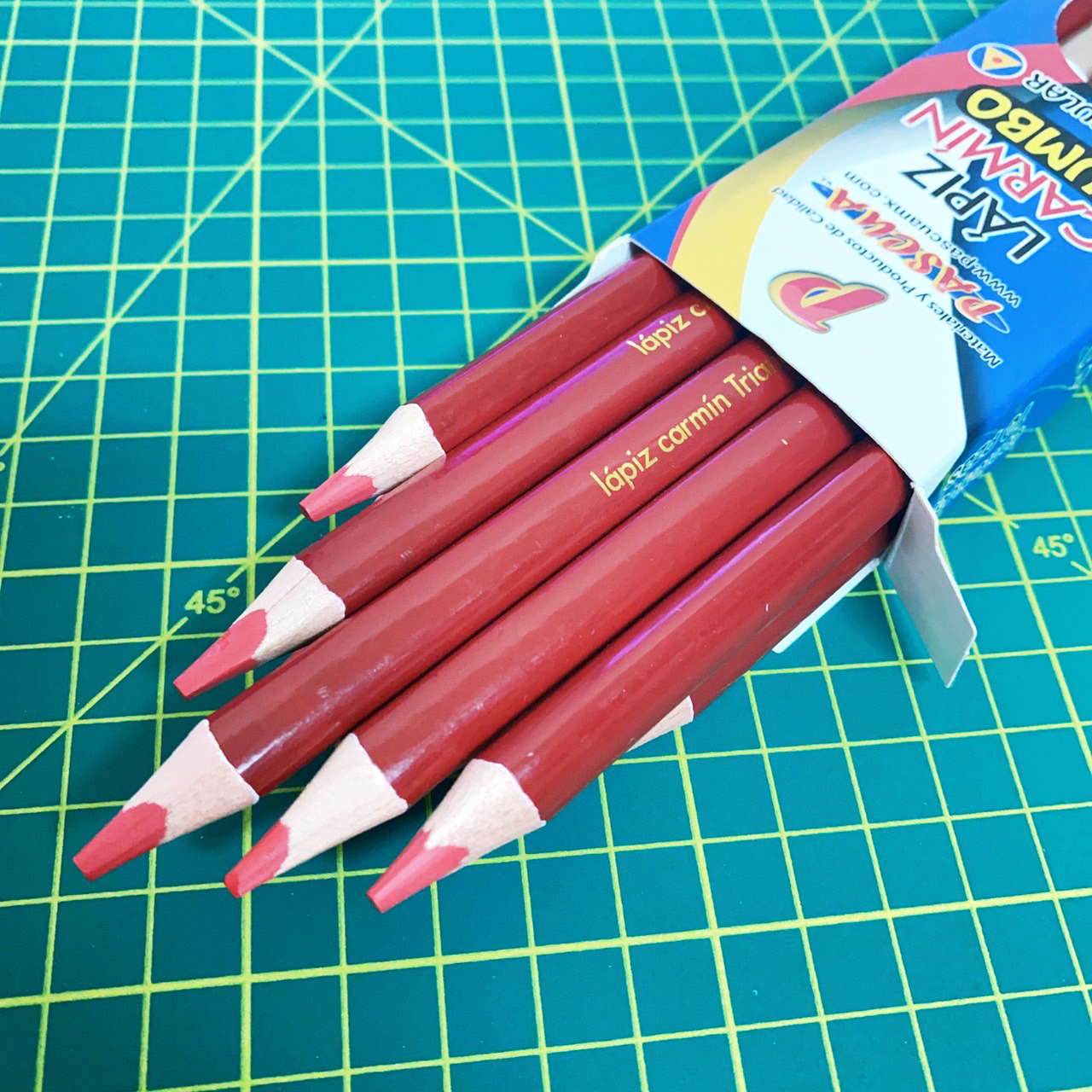 Lapiz Carmin Jumbo Triangular, 10 Lápices Ergonómico para escuela oficina y el hogar manualidad, no tóxico