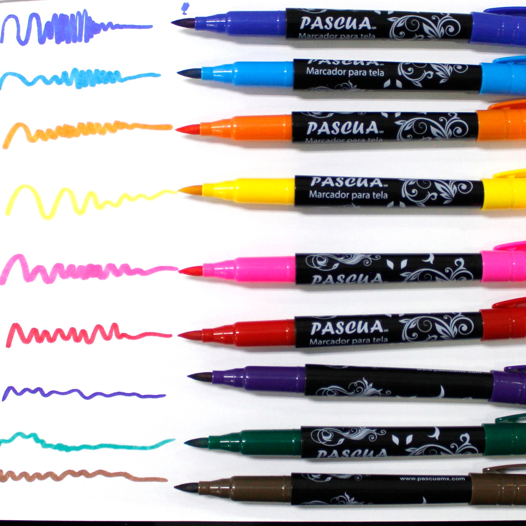 Marcadores de Textil para Ropa, Zapatos, Sombrero, Bolsa de Lona Rotuladores de Tela 10 pzas