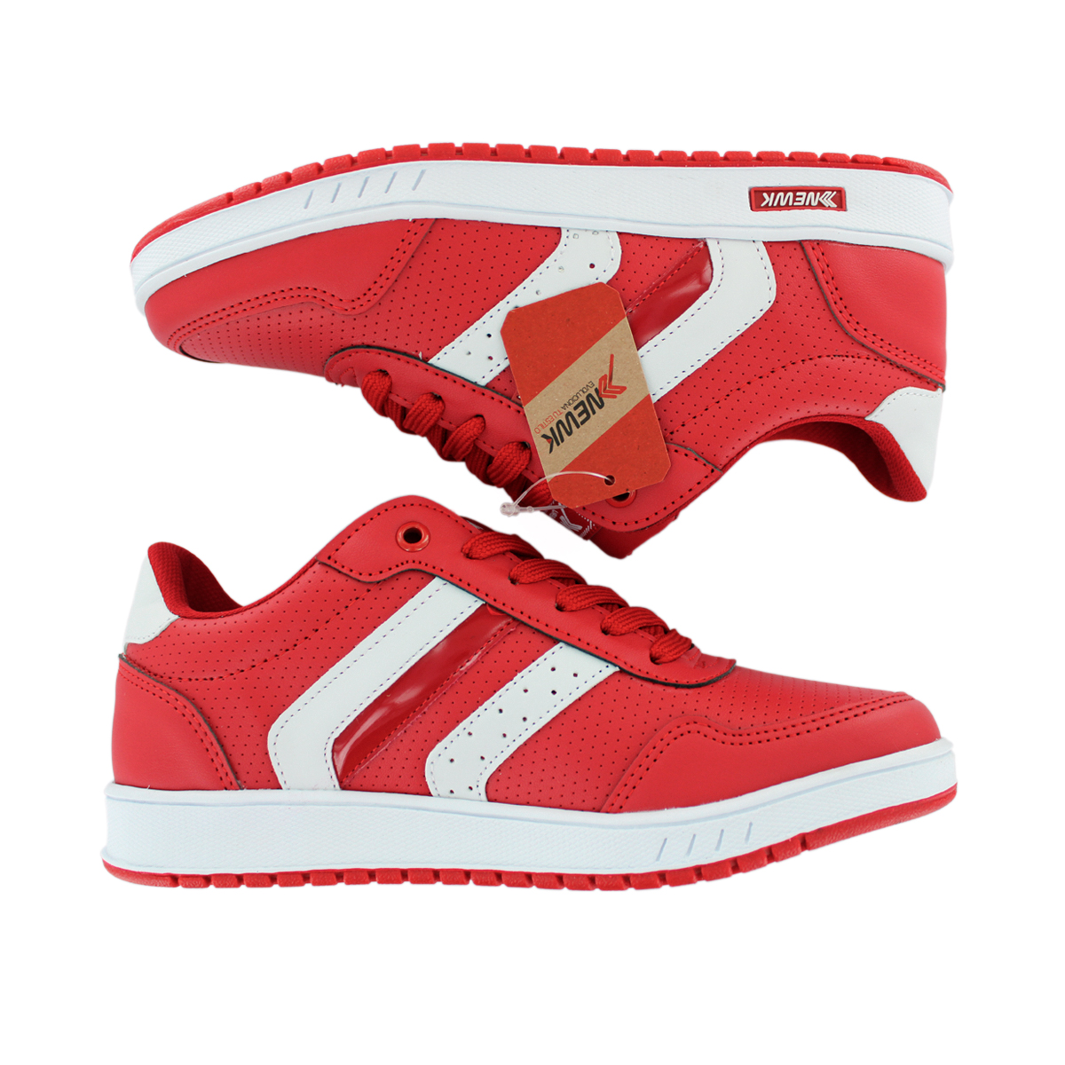 Tenis Newk Hombre Mujer Línea Zaprope Color Rojo Blanco