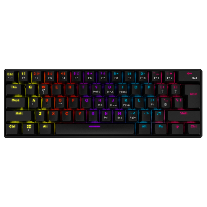 Teclado Gamer Mecanico XPG SUMMONER MINI Switch Blue RGB USB Negro SUMMONERMINI61BL-BKCES 