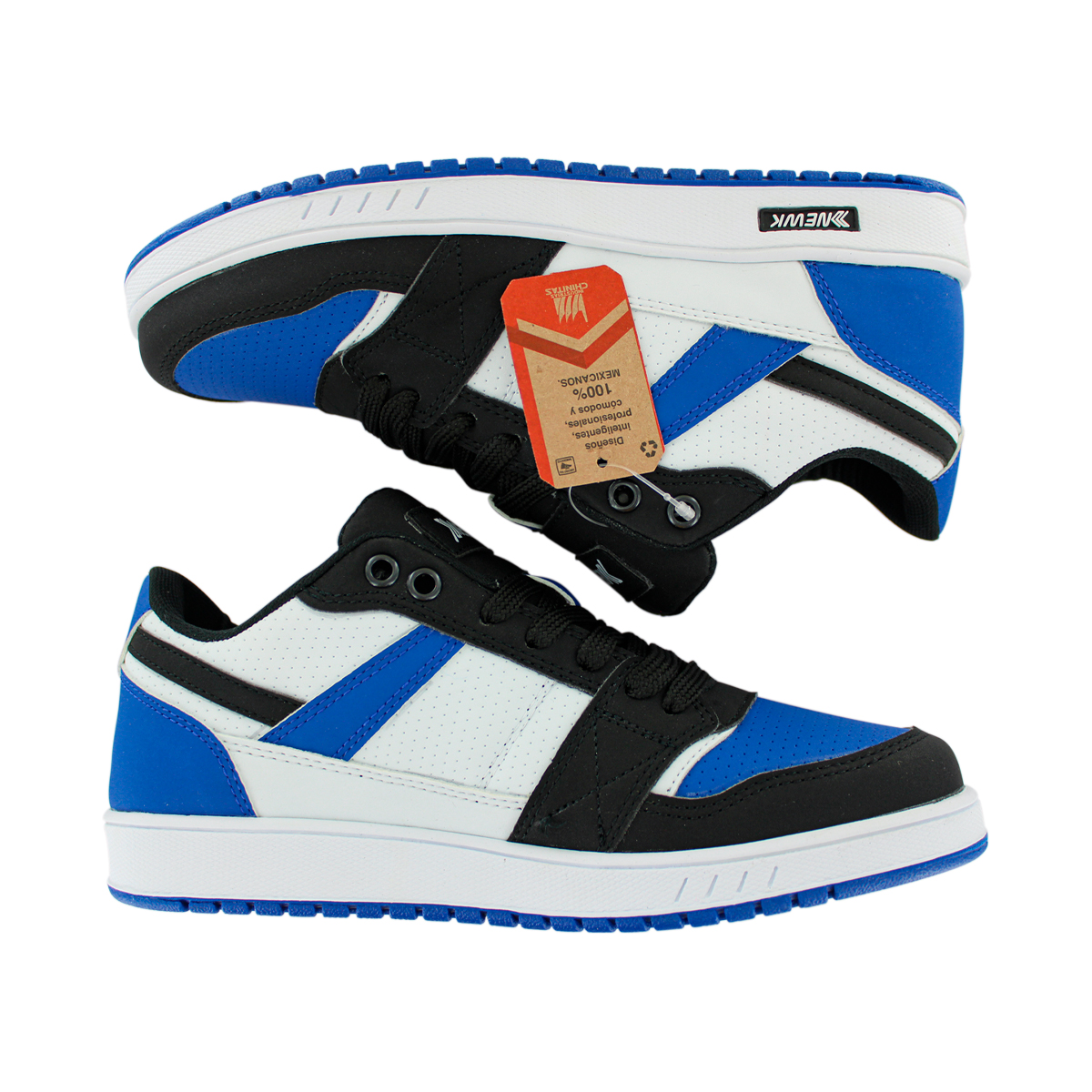 Tenis Newk Hombre Mujer Línea Dudley Color Azul Negro Blanco