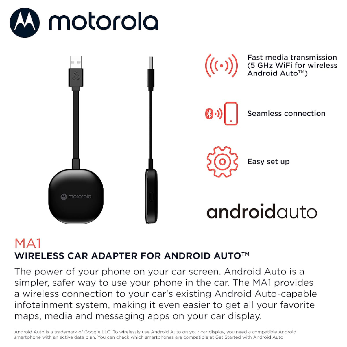 Adaptador automático inalámbrico para Android, adaptador inalámbrico para  automóvil Android, dongle automático inalámbrico para Android - Se conecta