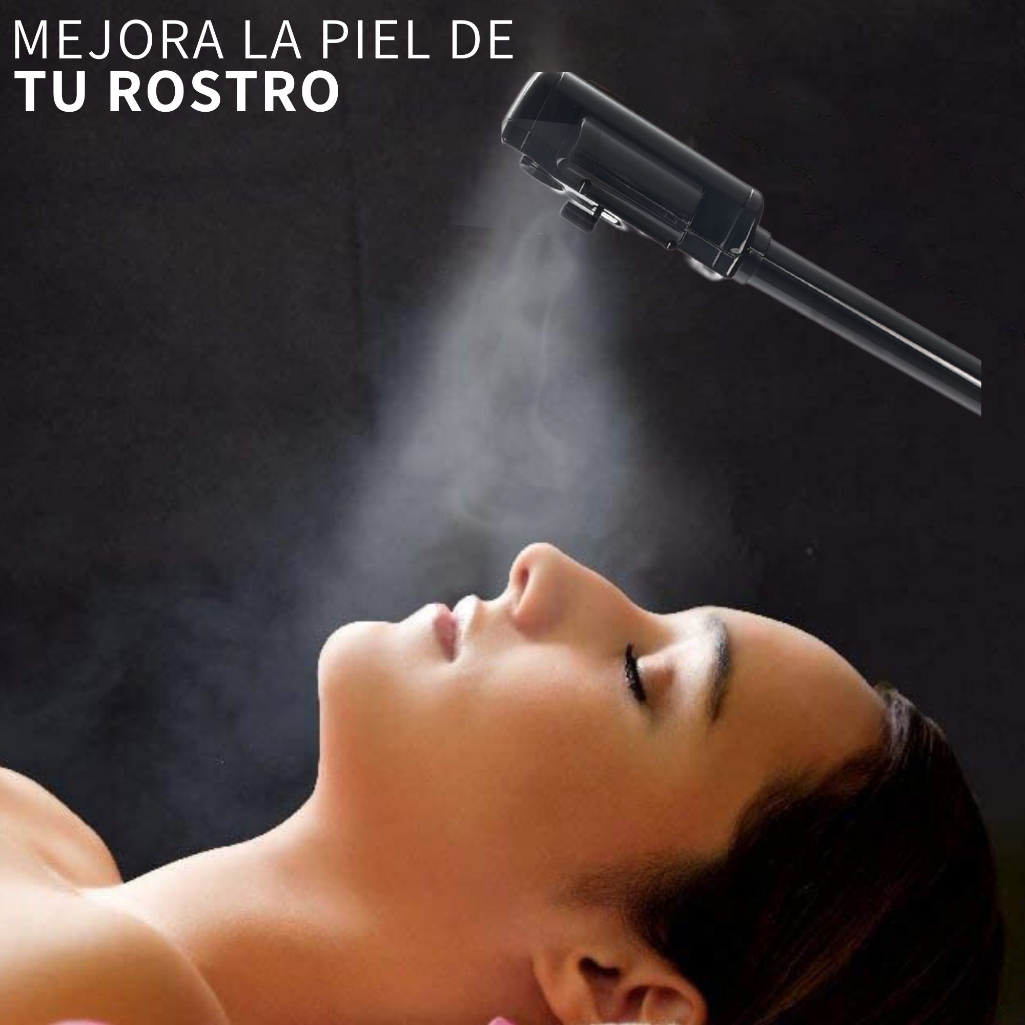 Vaporizador Facial de Ozono Luz Spa Estetica Barberia Negro