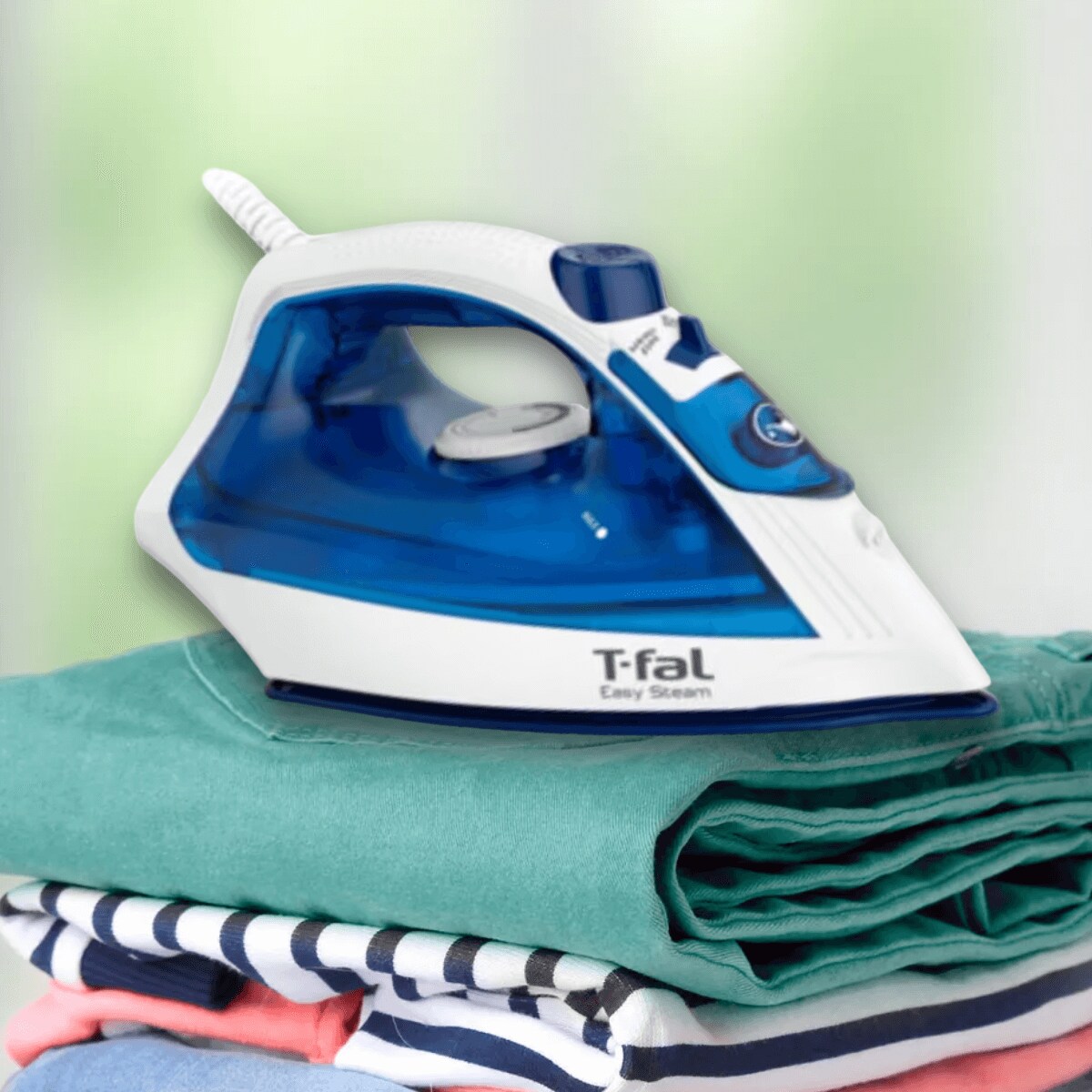 PLANCHA DE VAPOR VERTICAL EASY STEAM AZUL/BLANCO  T-FAL