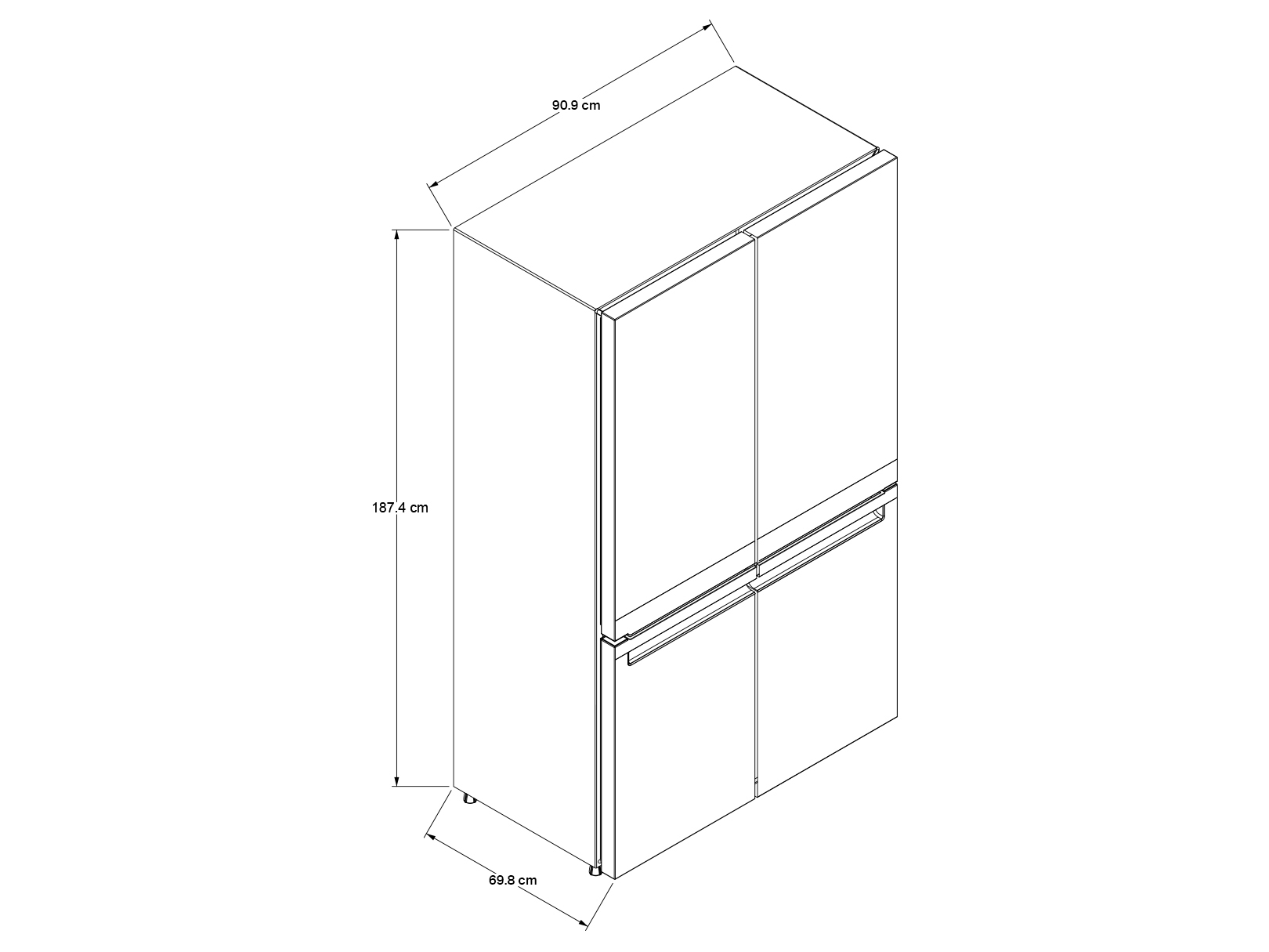 Refrigerador French Door Whirlpool 4 Puertas 388.1 L WRQ551SNJZ