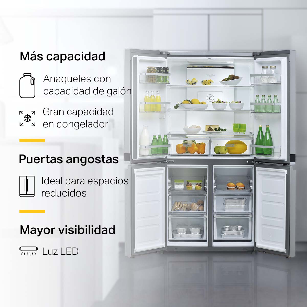 Refrigerador French Door Whirlpool 4 Puertas 388.1 L WRQ551SNJZ