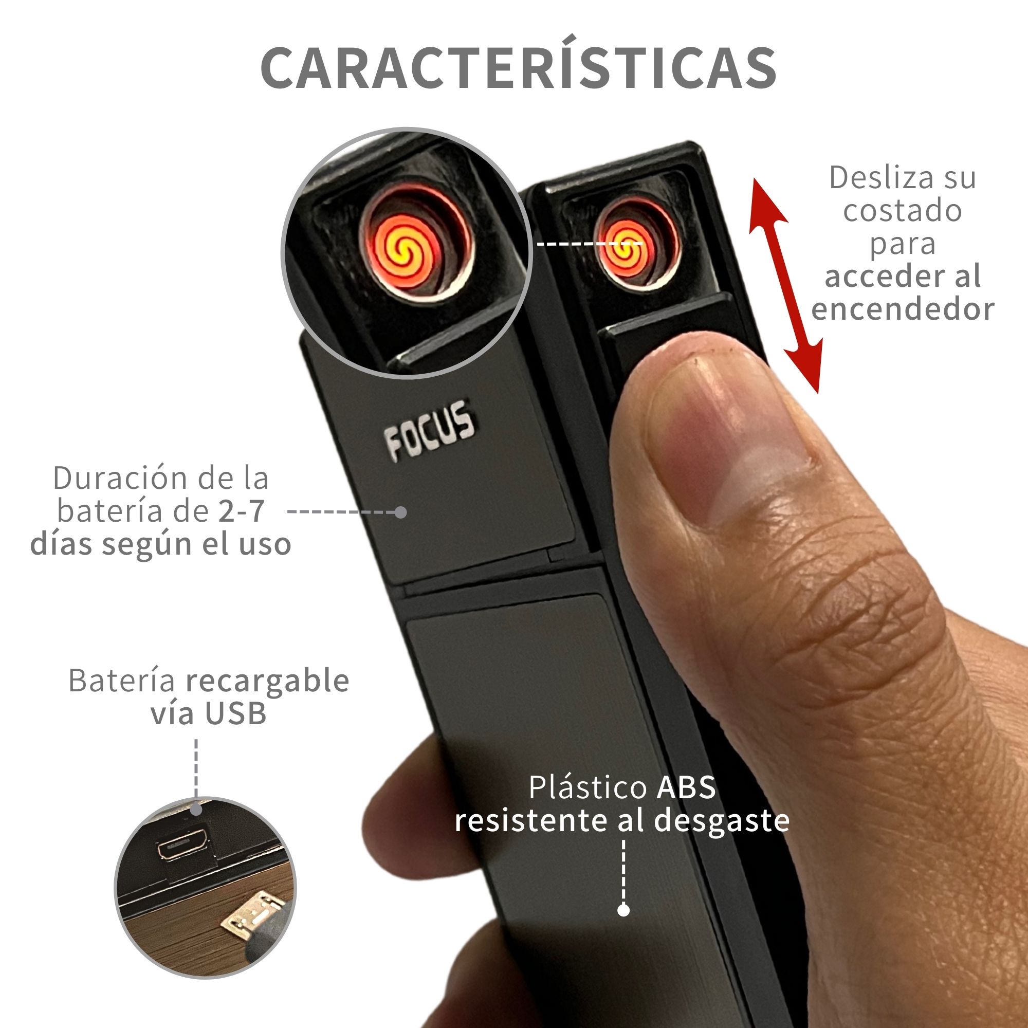 Cigarrera Con Encendedor Recargable Usb Metalica Electrica