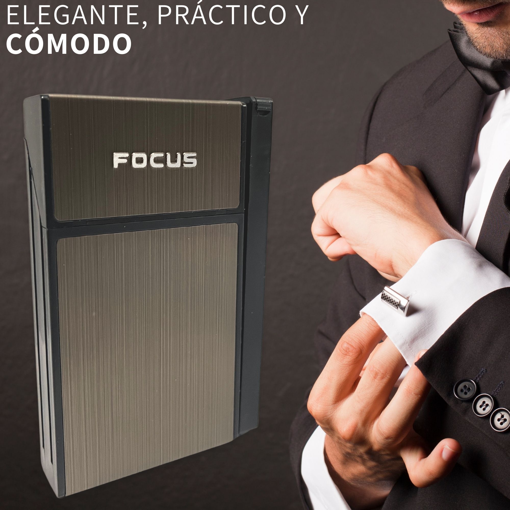 Cigarrera Con Encendedor Recargable Usb Metalica Electrica