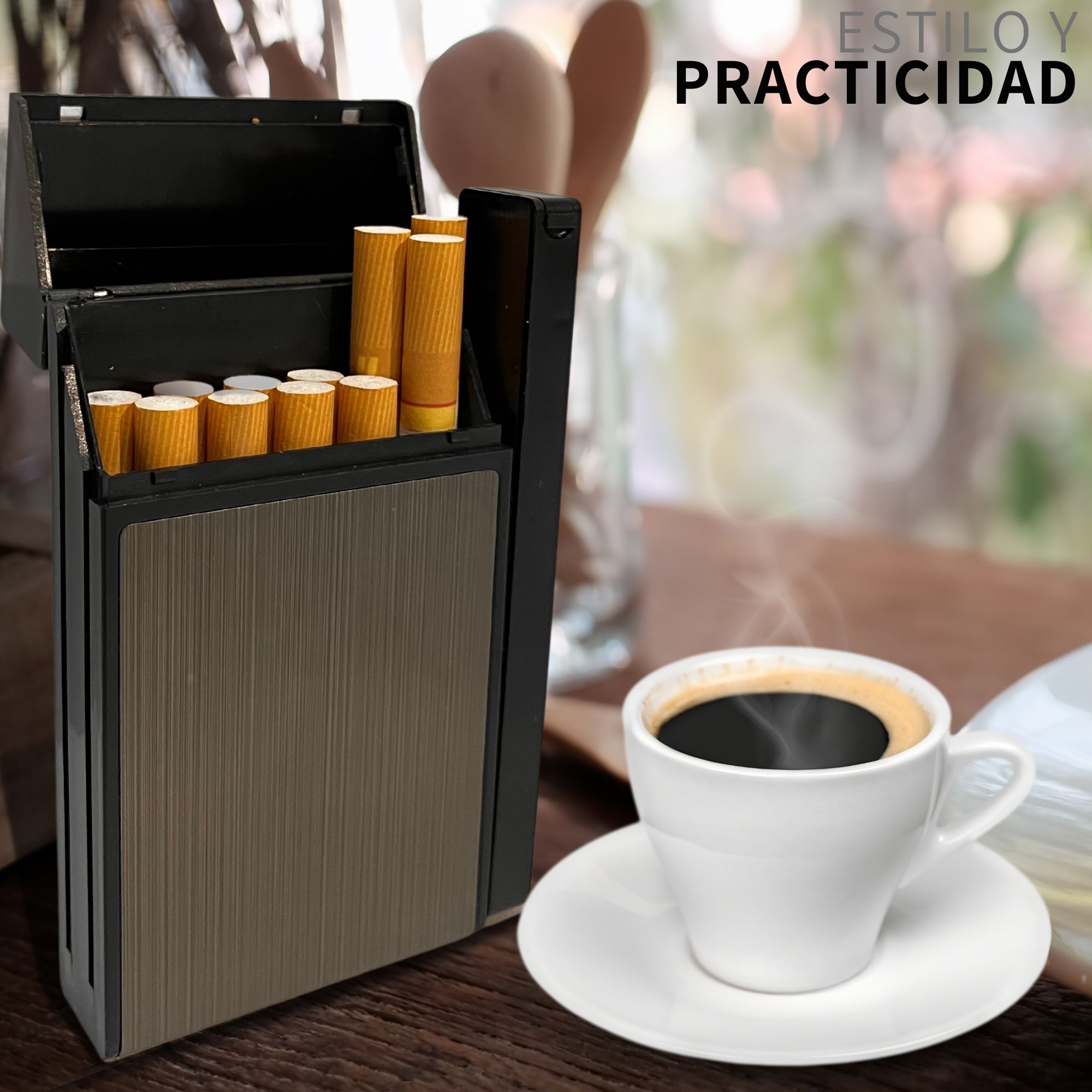 Cigarrera Con Encendedor Recargable Usb Metalica Electrica