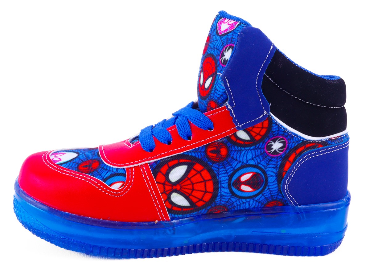 Tenis Niño Hombre Bota Araña Luces Leds Vengadores 170-arr