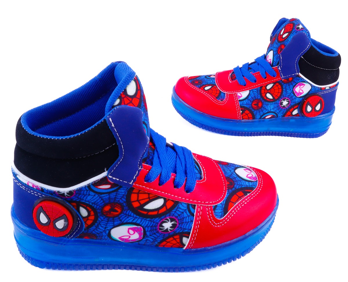 Tenis Niño Hombre Bota Araña Luces Leds Vengadores 170-arr