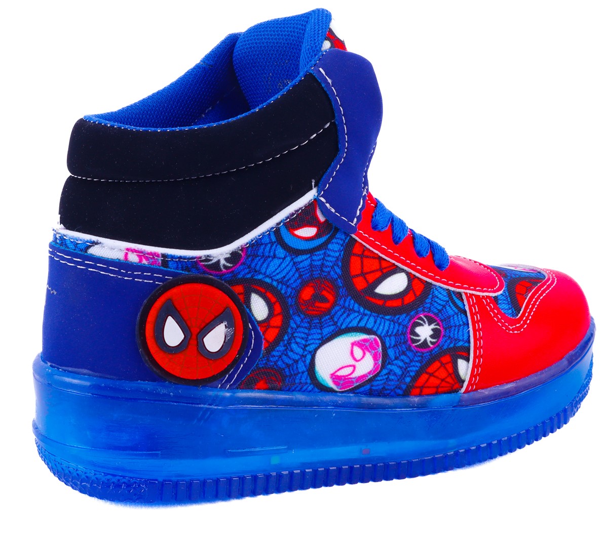 Tenis Niño Hombre Bota Araña Luces Leds Vengadores 170-arr