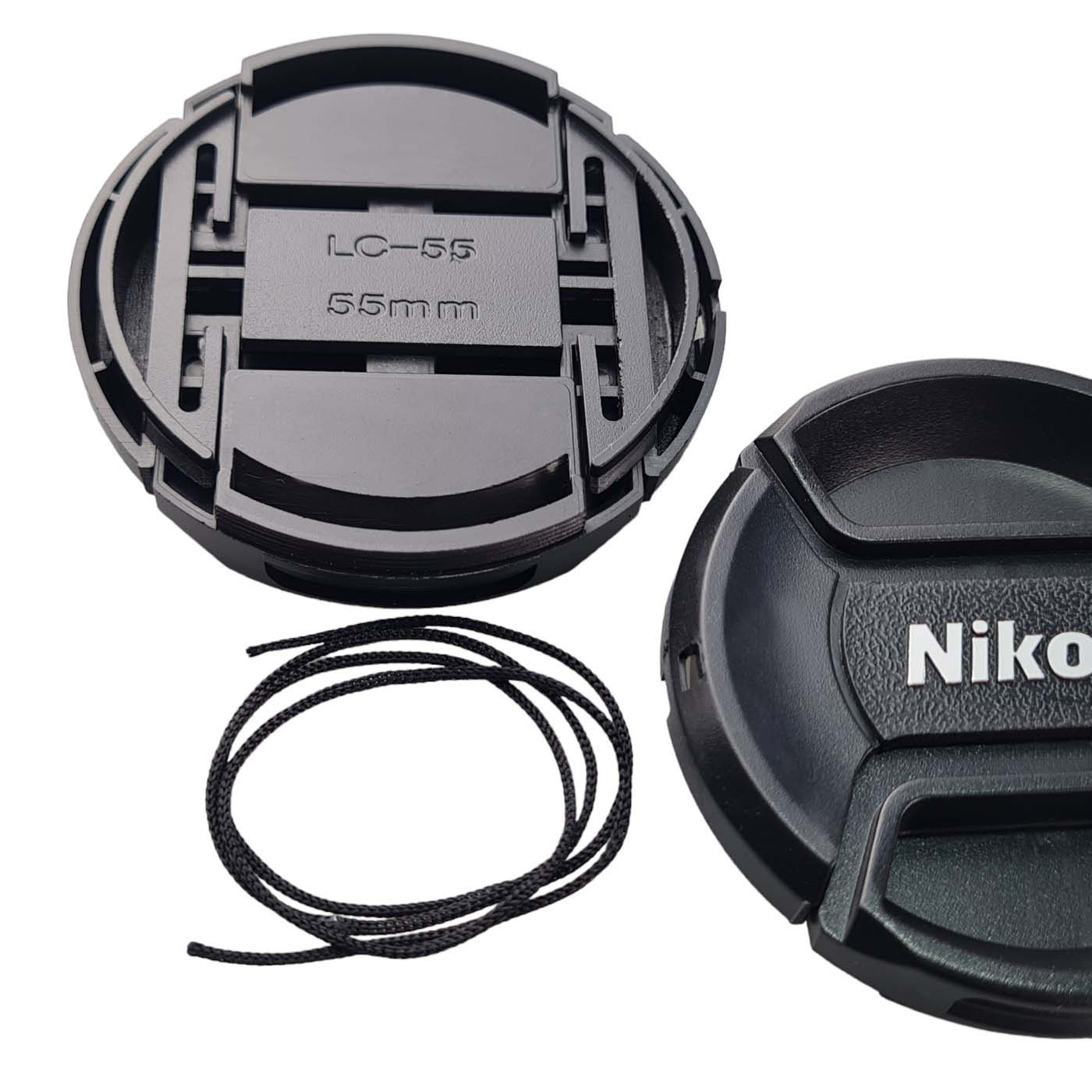 Tapa 55mm Para Lente Nikon 18-55mm Cámara Con Correa