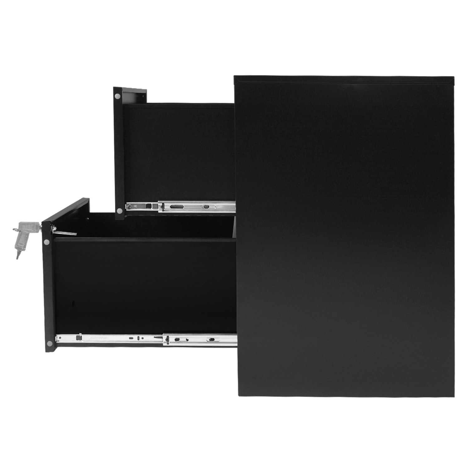 Archivero 2 Gavetas Cajones Carta Oficina Papelero Negro
