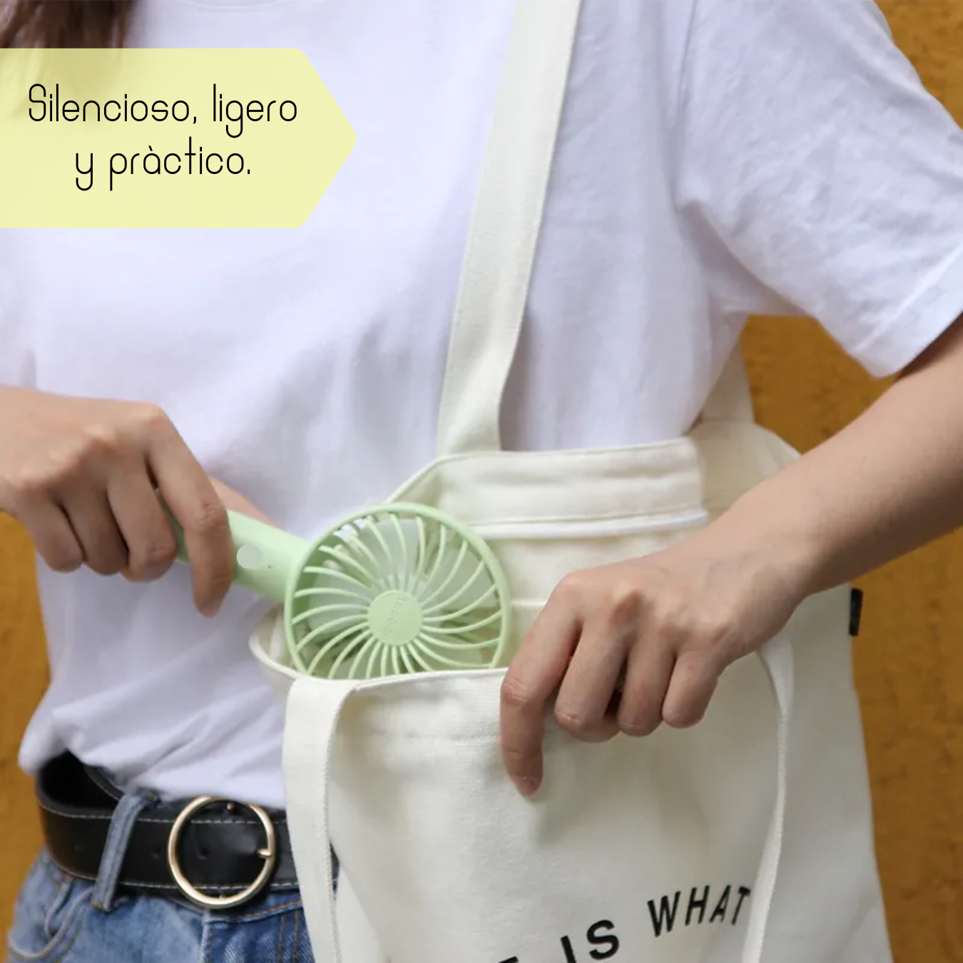 Mini Ventilador Portatil Pila Recargable USB Varios colores, ligero y practico Base Incluida 