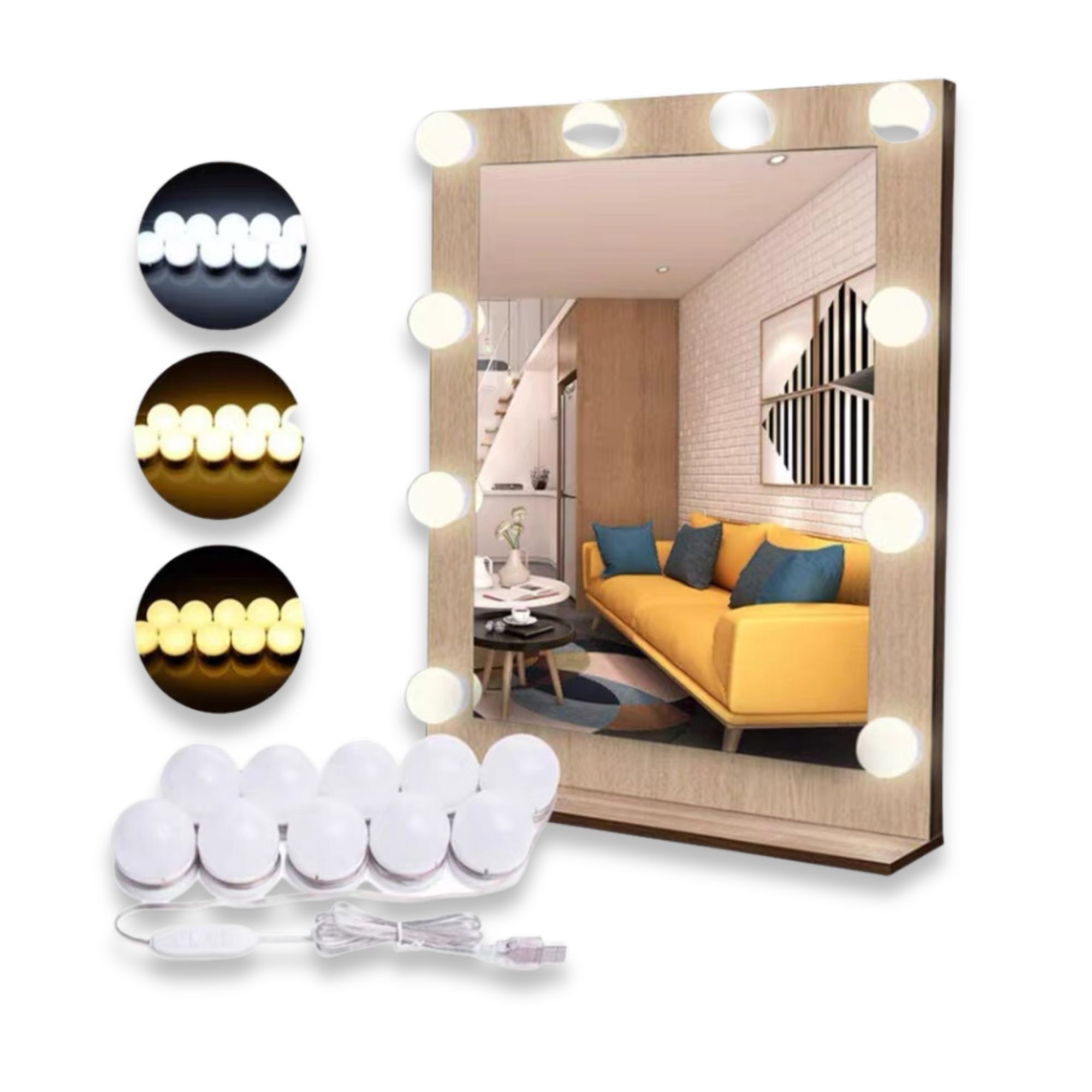 10 Focos Led Usb Luces Vanity Para Espejo De Maquillaje