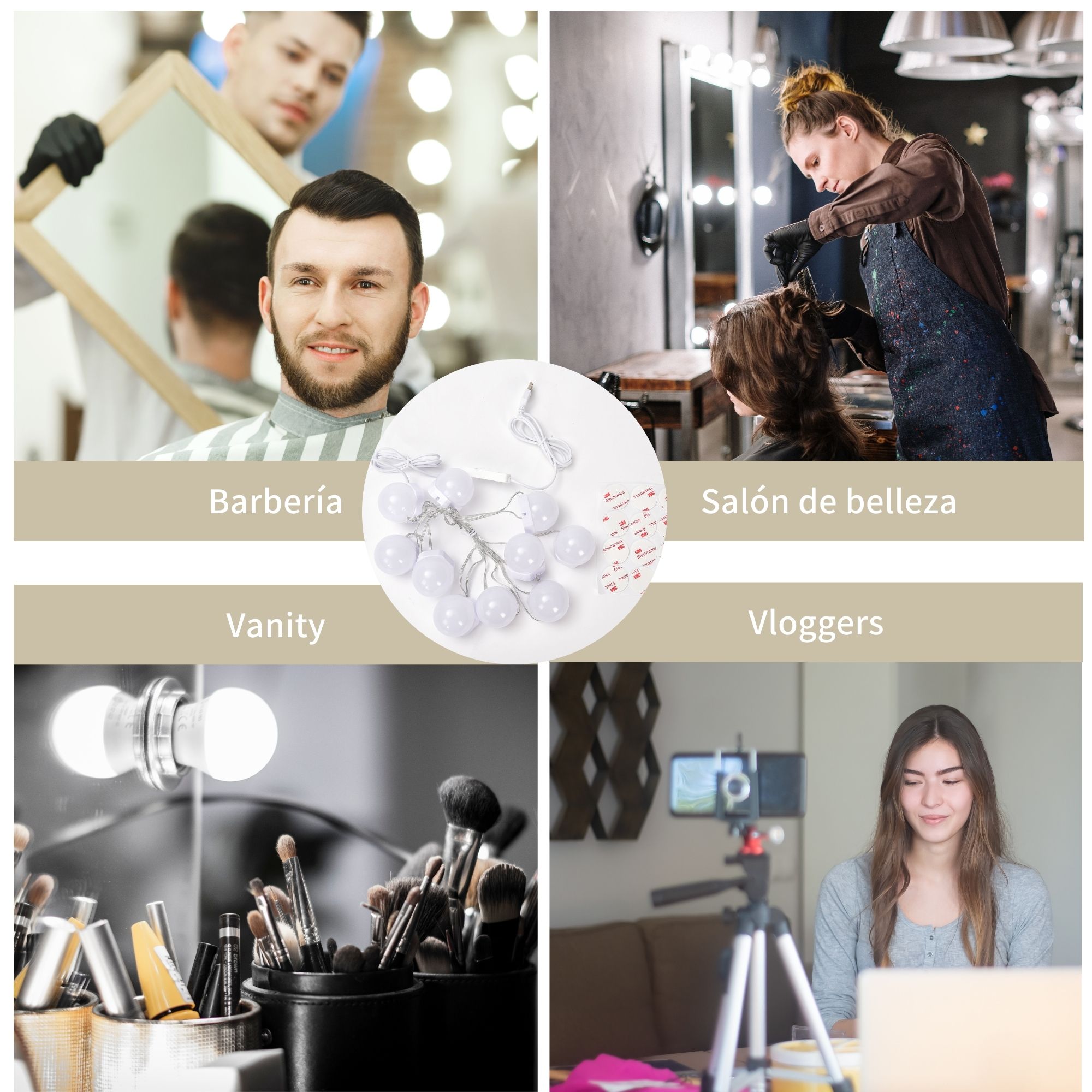 10 Focos Led Usb Luces Vanity Para Espejo De Maquillaje