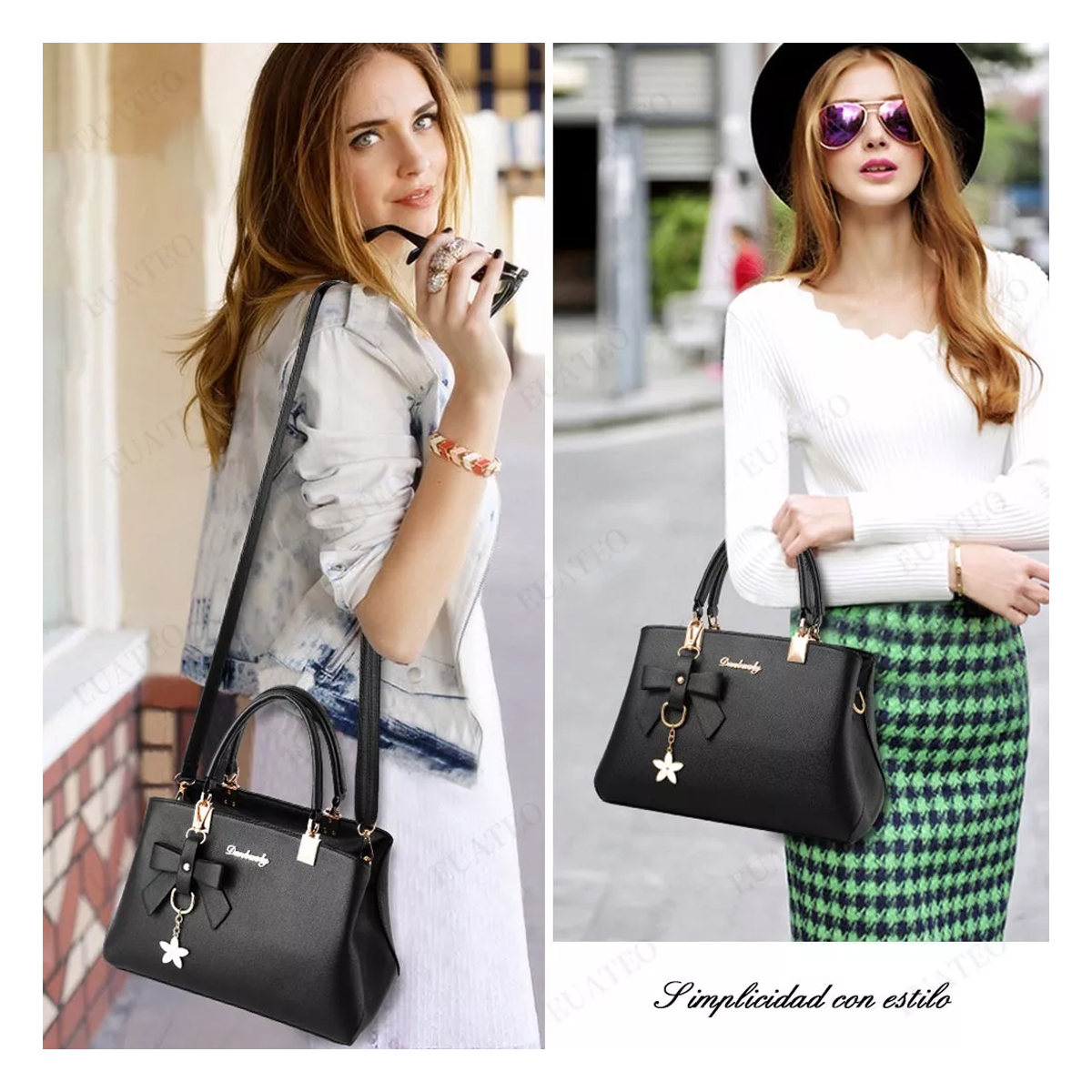 Bolso De Mano Para Mujer Bandolera Moda Hombro Tote Elegante Casual