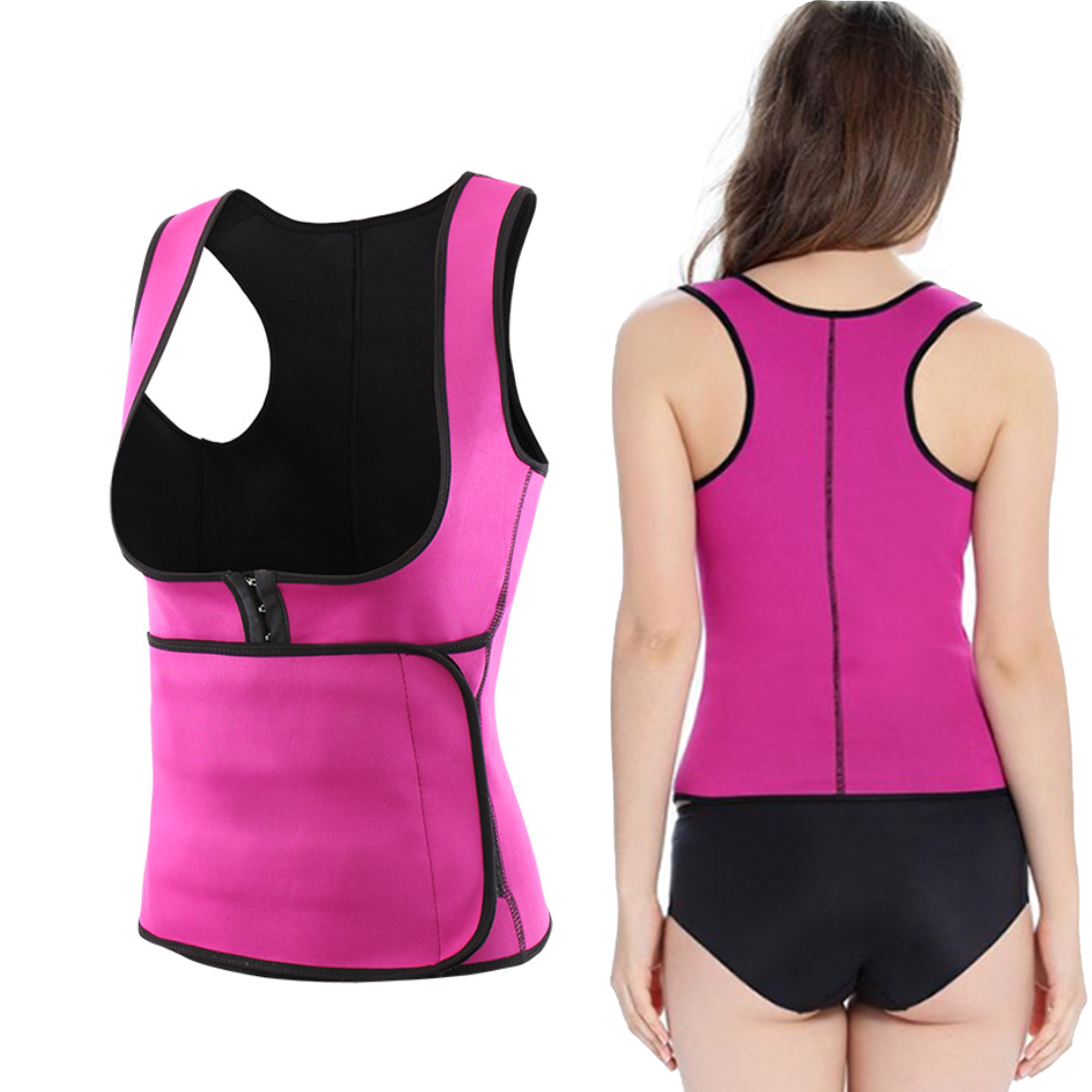 Chaleco faja neopreno cinturilla reductora efecto sauna.