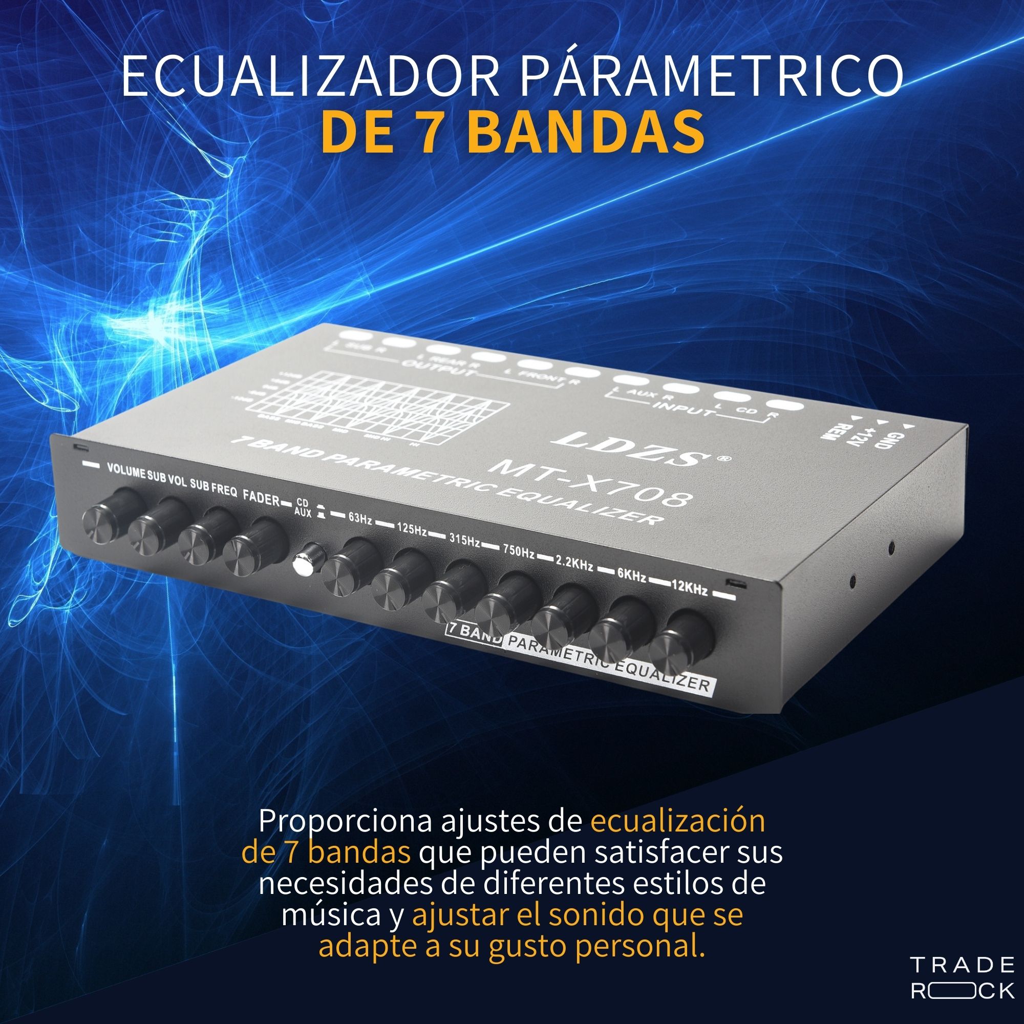 Ecualizador Paramétrico Profesional Para Auto De 7 Bandas