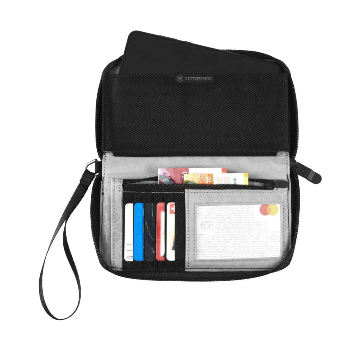 Cartera para teléfono movil con siete ranuras, Accesorios de viaje, color Negro, Victorinox