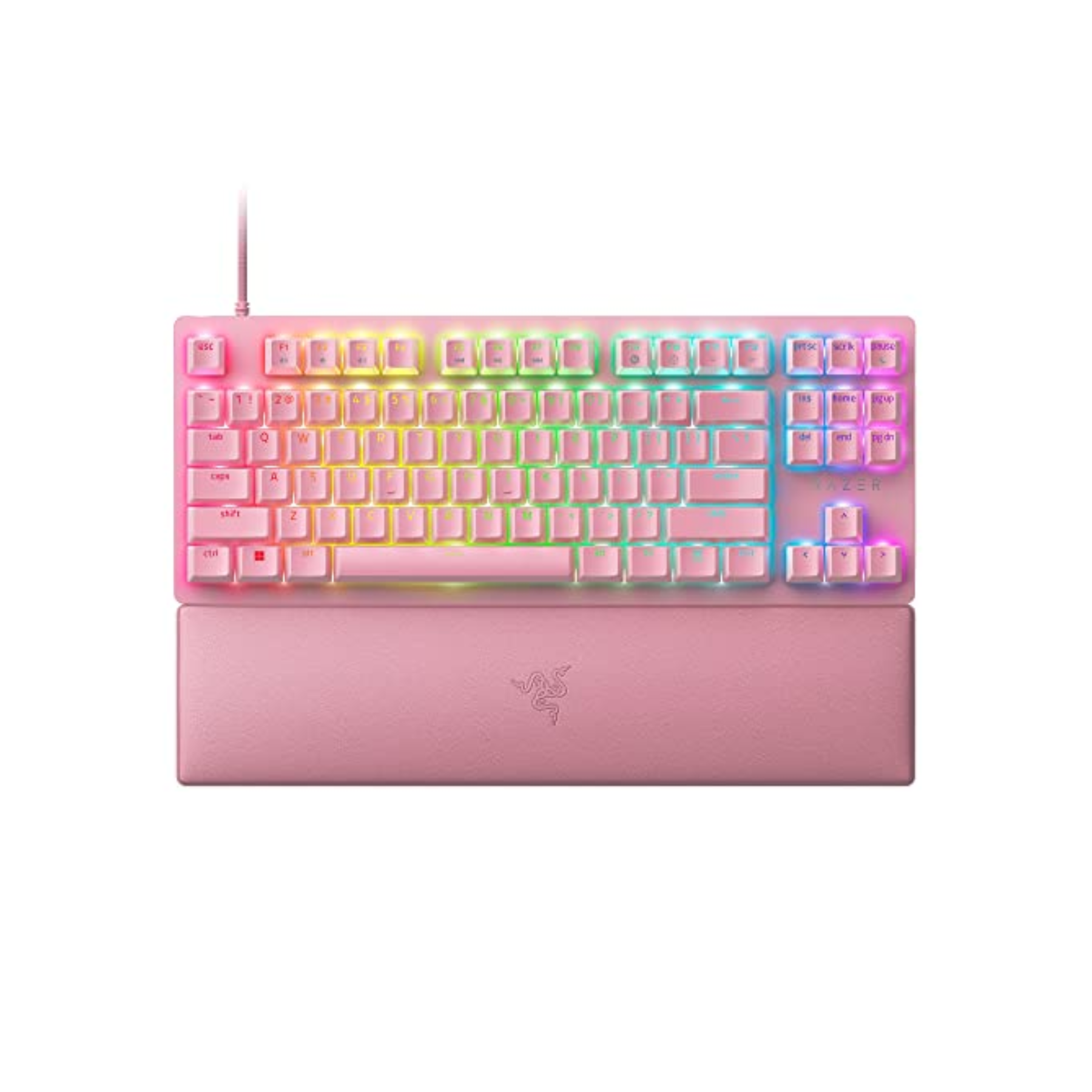 Teclado Razer Huntsman V2 Linear Tenkeyless Gaming Quartz Rosa