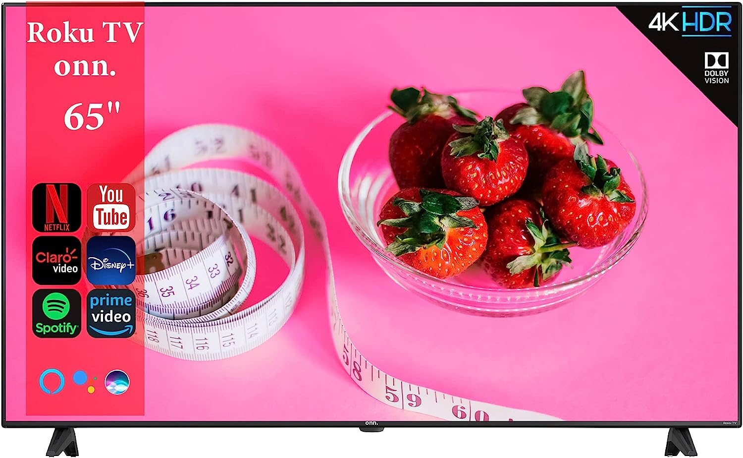 SMART LED TV Onn de 65in, Clase 4K (2160p)