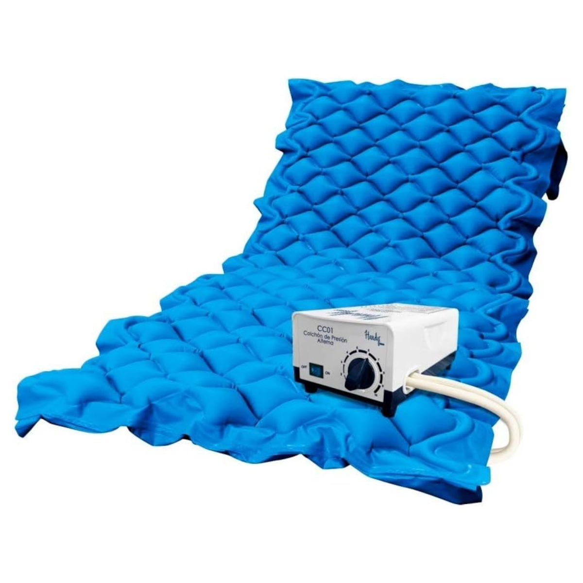 Colchón de Presión Alterna con Regulador Antiescaras Ulceras: Descanso Seguro y Cuidado Especializado en una Cama Individual.