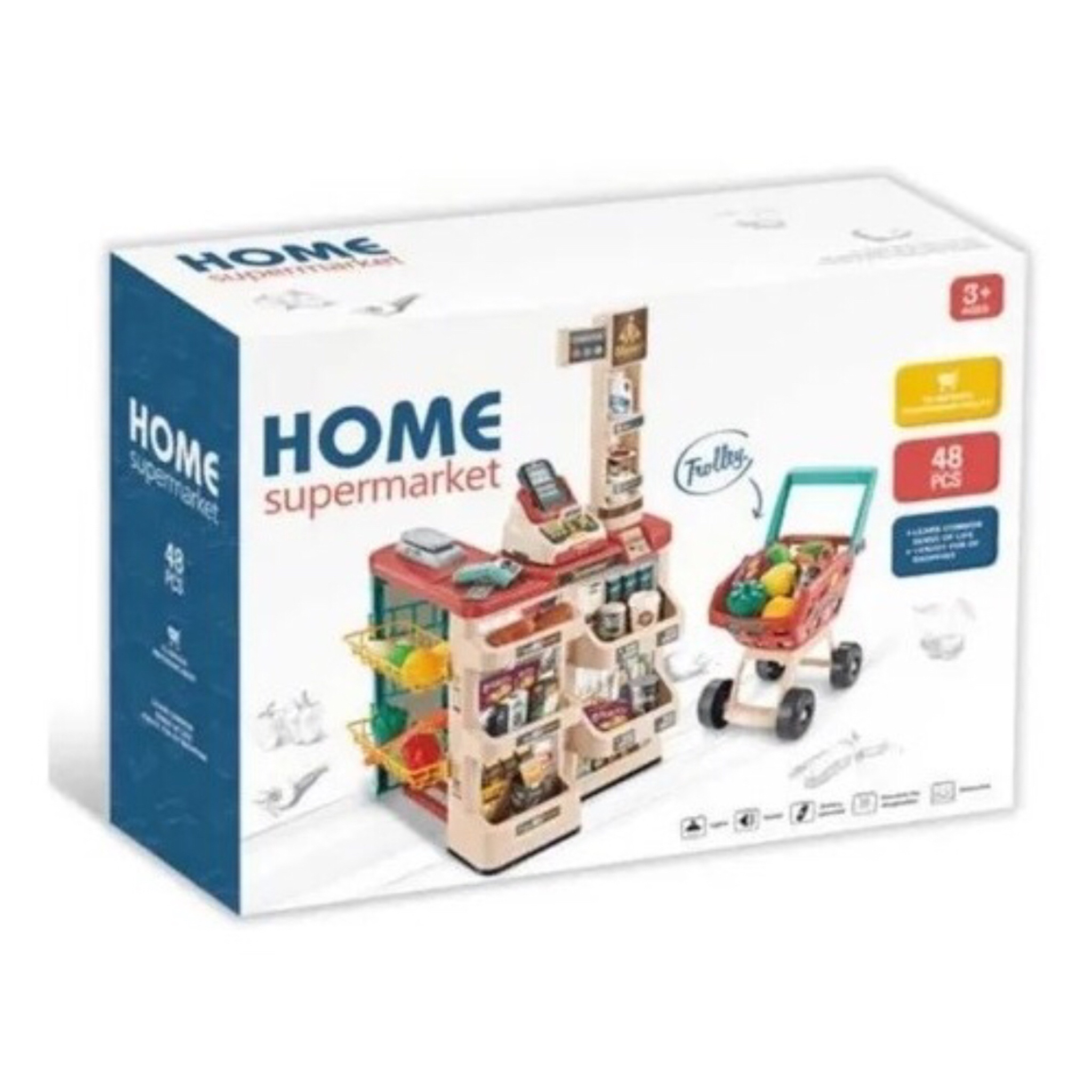 Cocina Mini Super Home Supermarket Supermercado con Carrito Luces Sonido