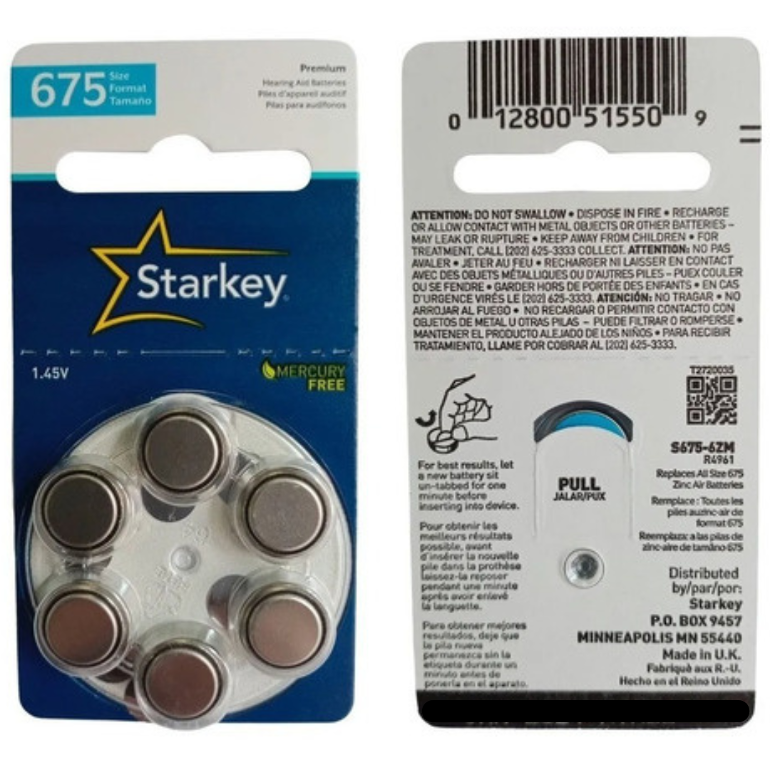 Bateria Auditiva Starkey 675 Azul con 6 unidades