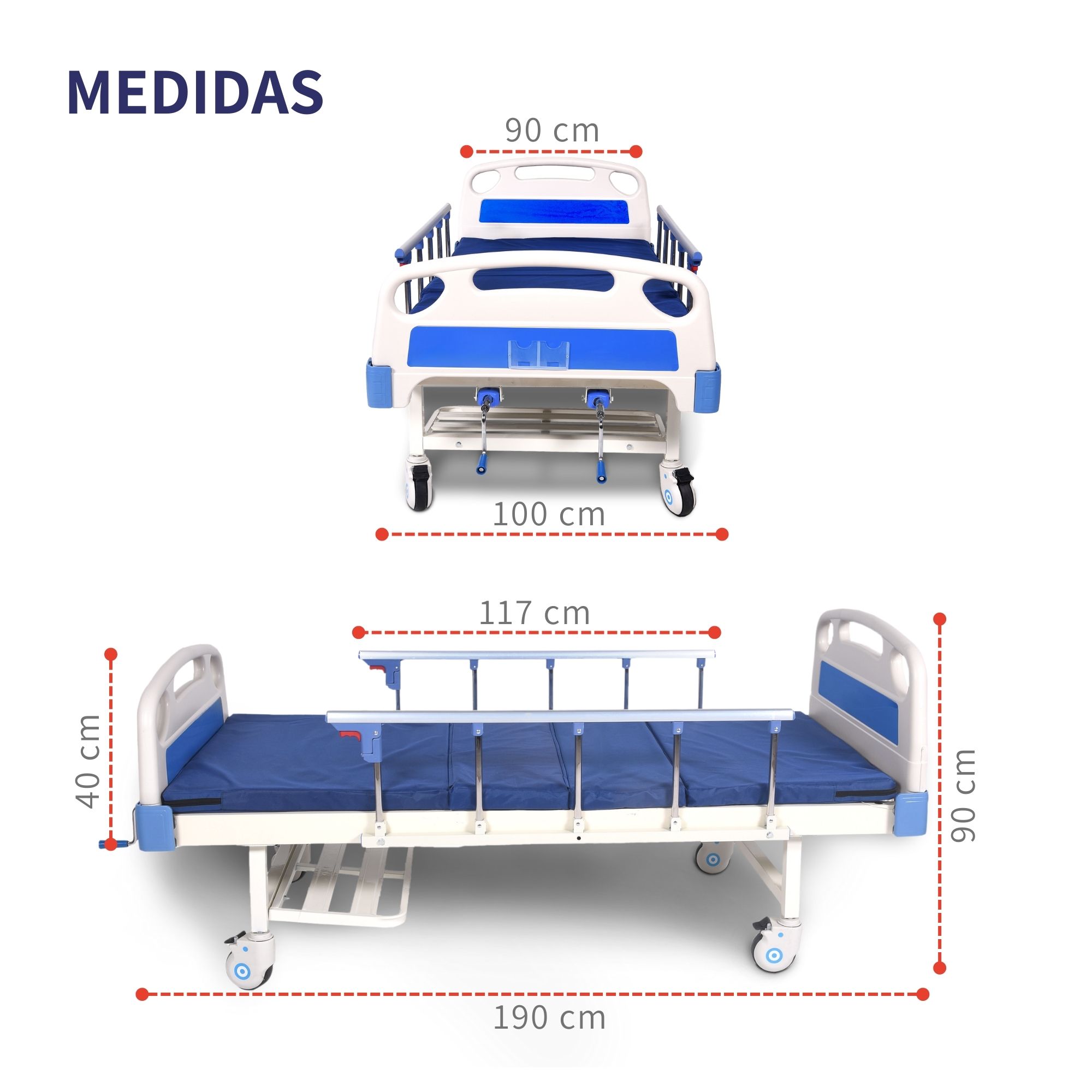 Cama Hospitalaria Manual De Posiciones Ajustables Y Colchón