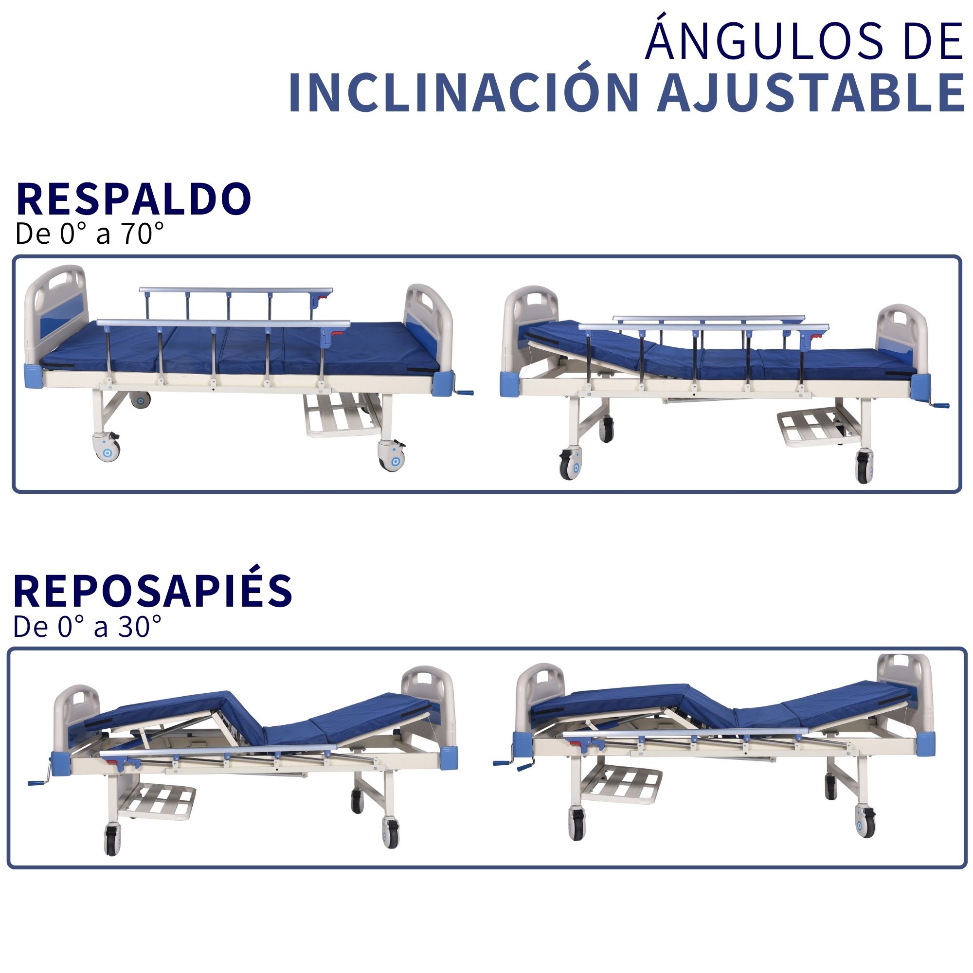 Cama Hospitalaria Manual De Posiciones Ajustables Y Colchón